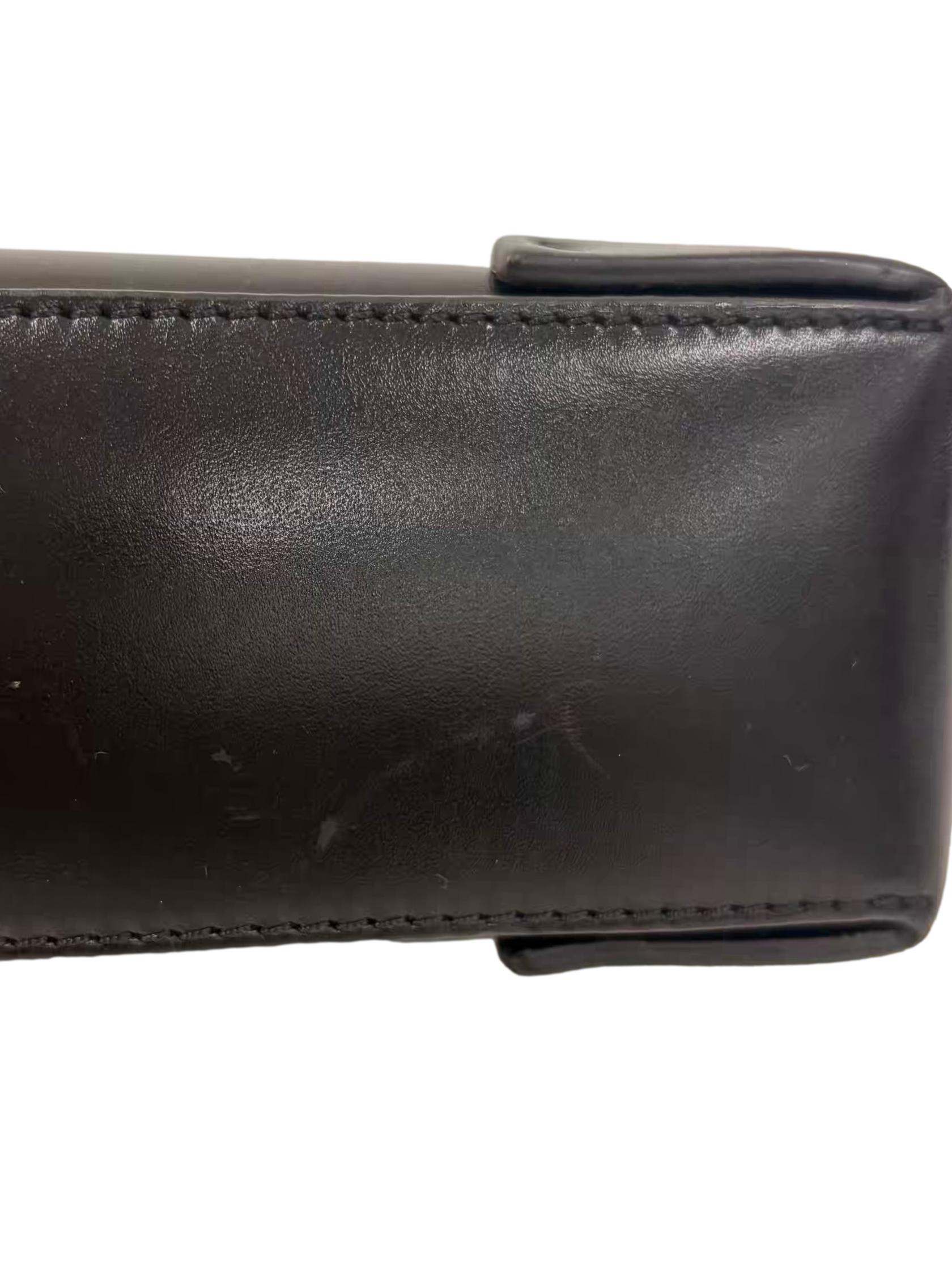 Black Mini Pristine Leather Crossbody Bag