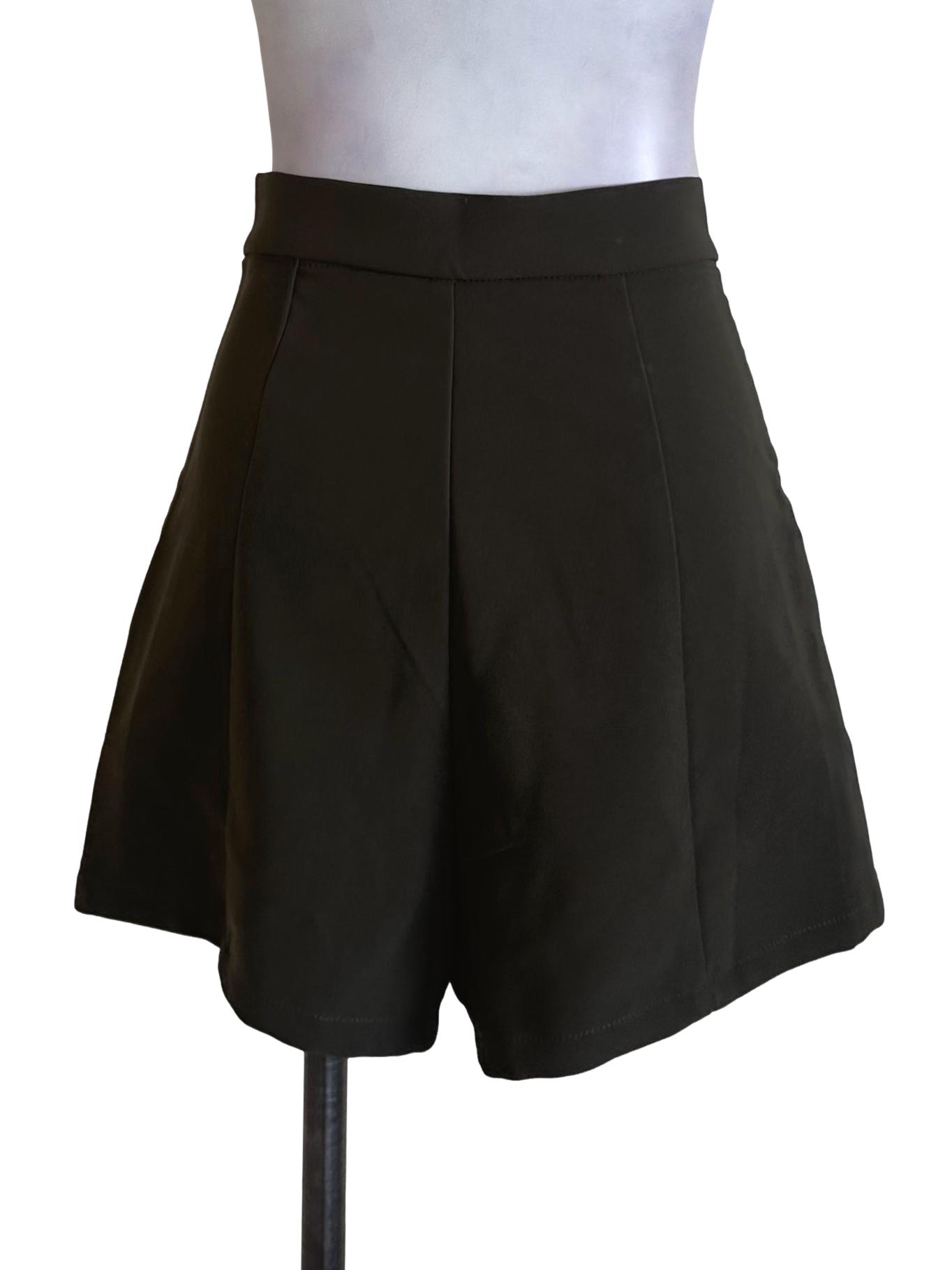 Dark Moss Green Button Shorts