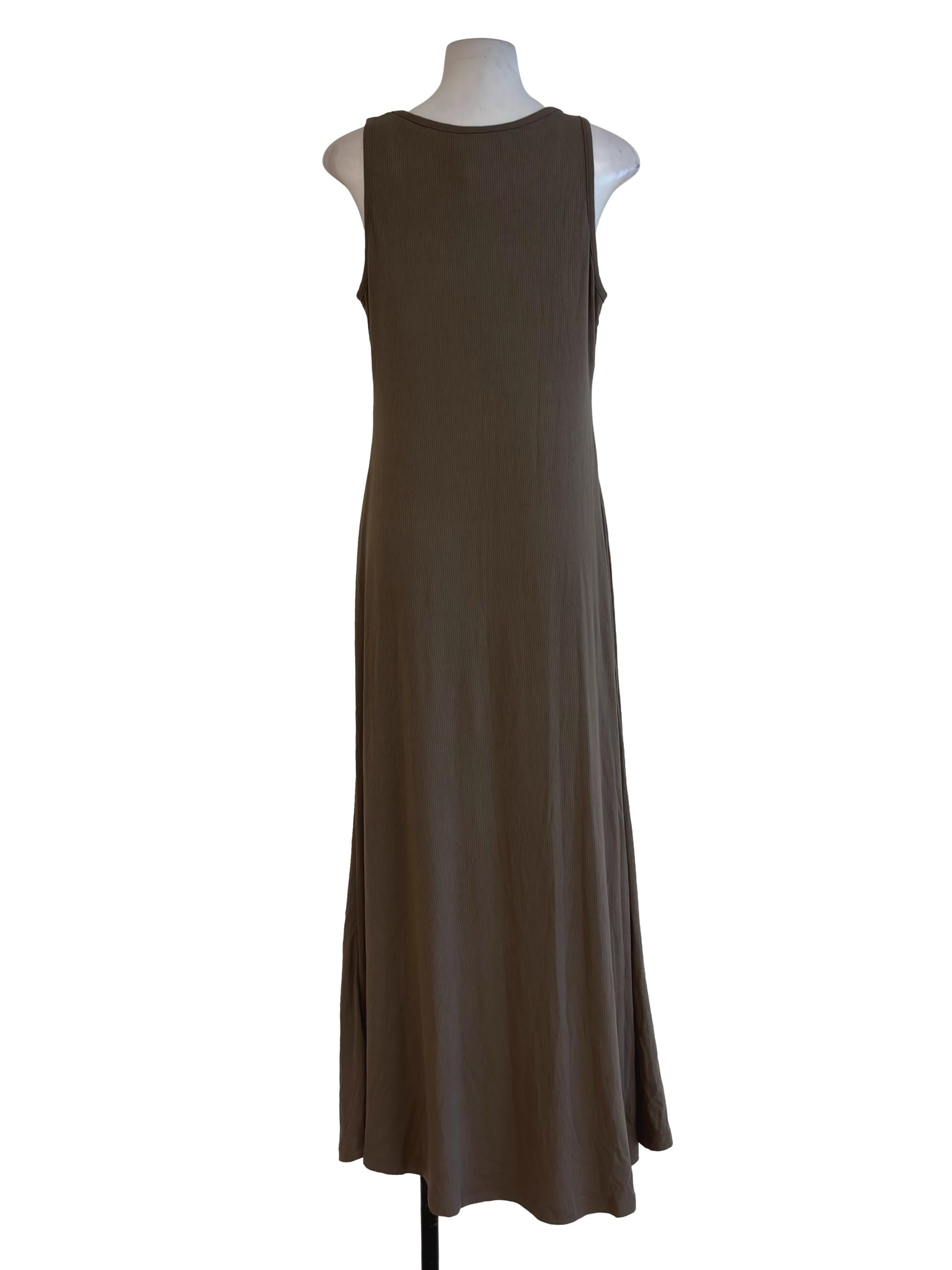 Moss Green Knit Scoop Maxi Dress