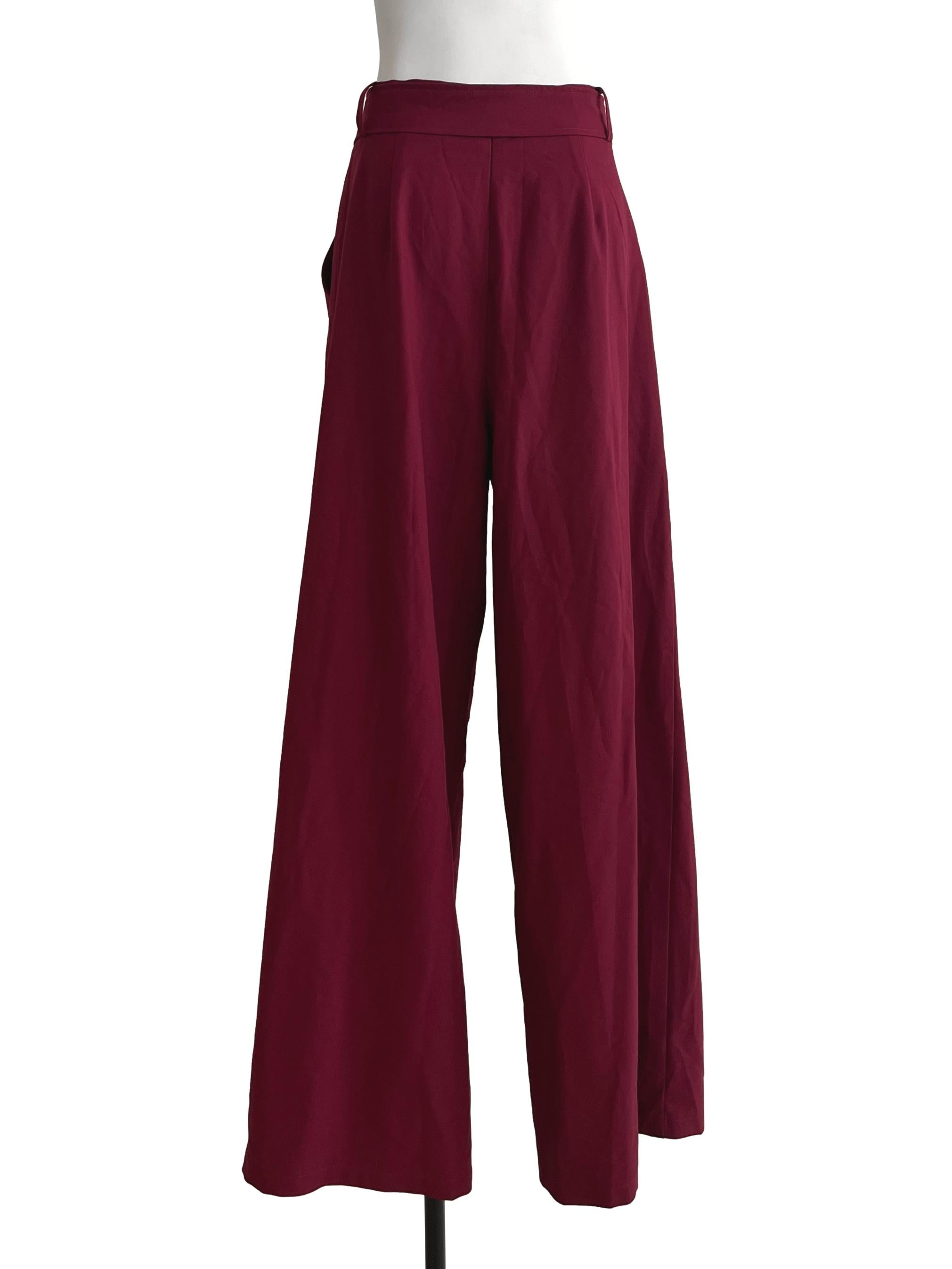 Lipstick Red Wide Leg Pants