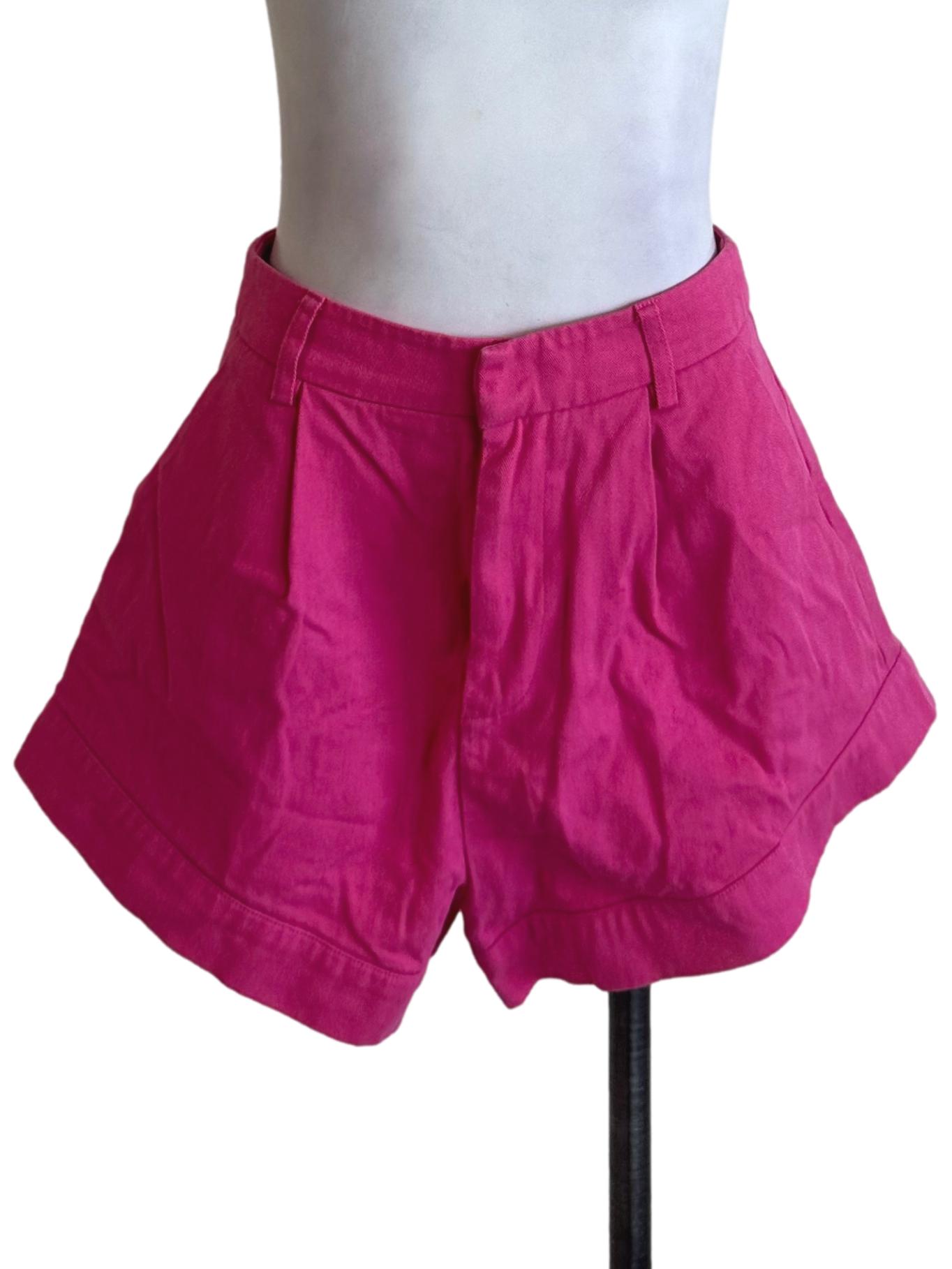 Fushia Pink Denim Shorts