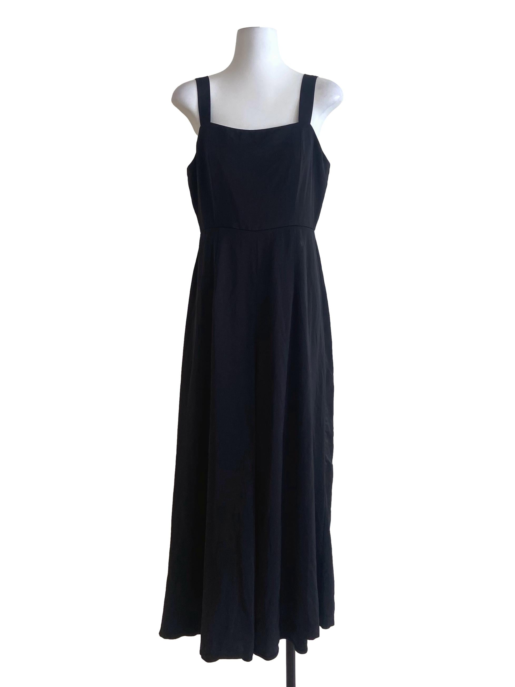 Black Sleeveless Twill Jumpsuit