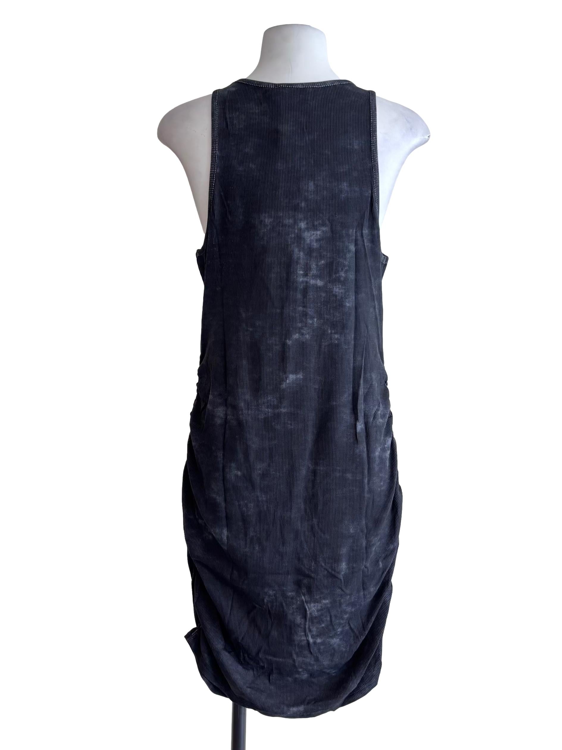 Black Aerin Asymmetrical Ruch Side Dress