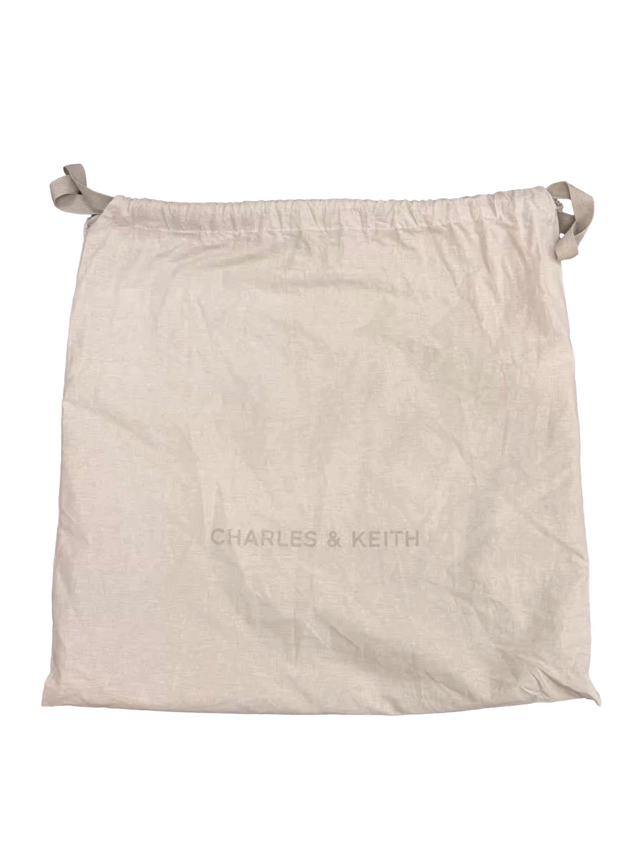 Beige Quilted Laptop Bag