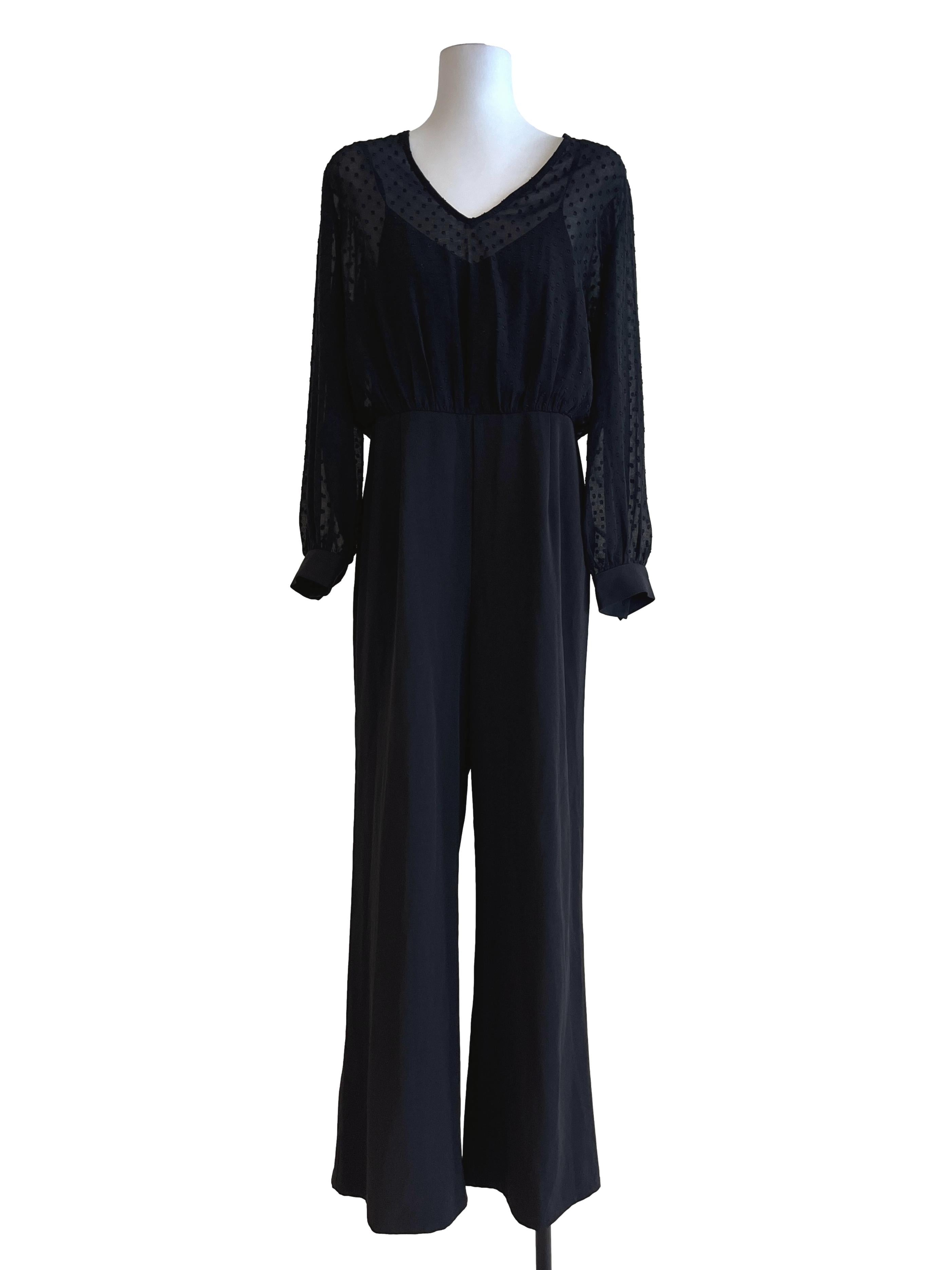 Jade Black Long Sleeve Jumpsuit LB