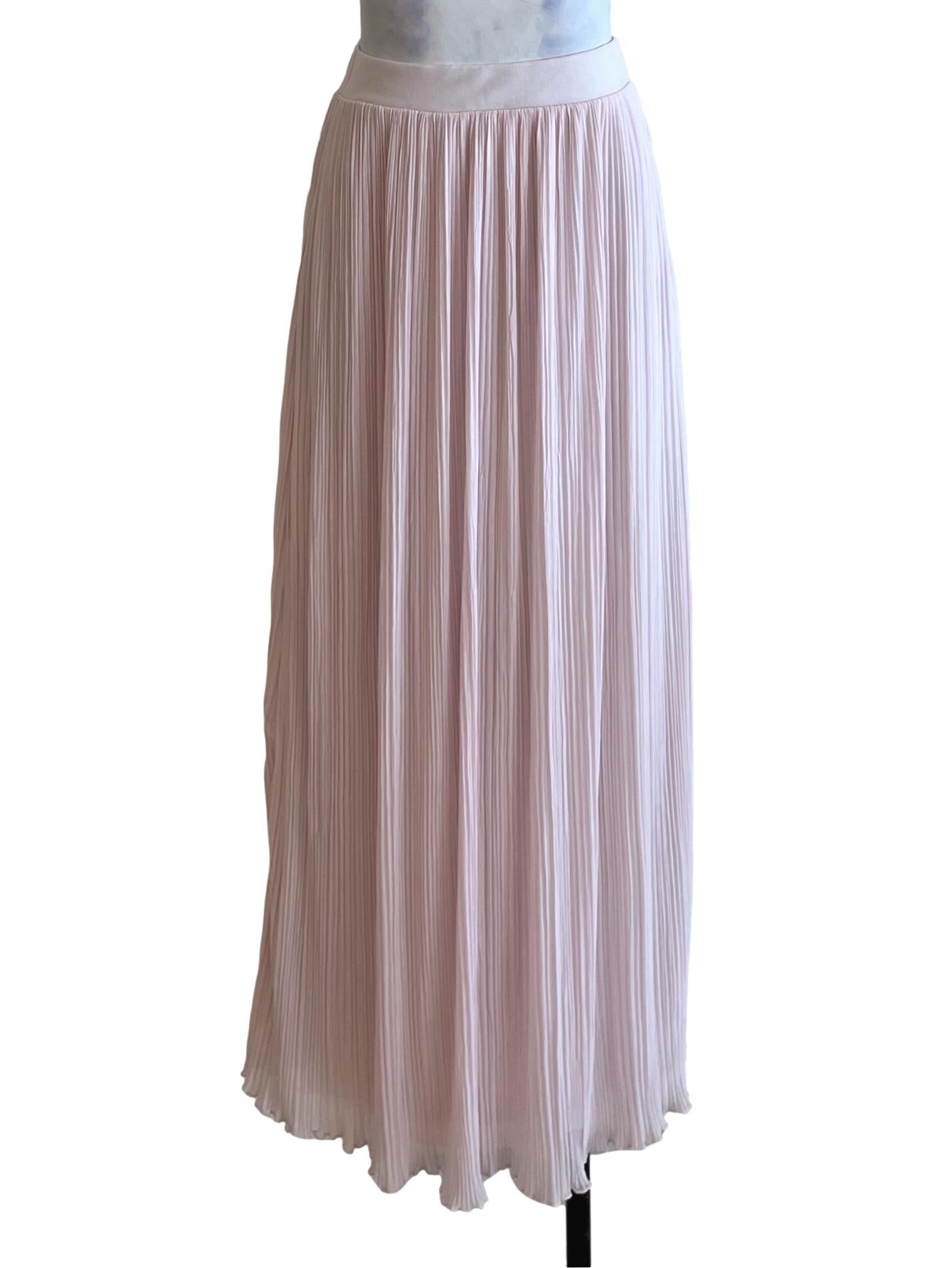 Blush Pink High-Waisted A-Line Skirt