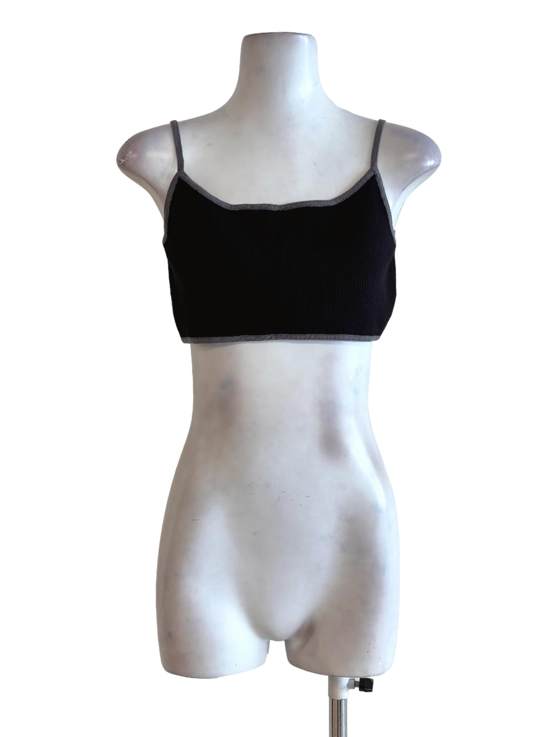 Black Knit Crop Top YHF