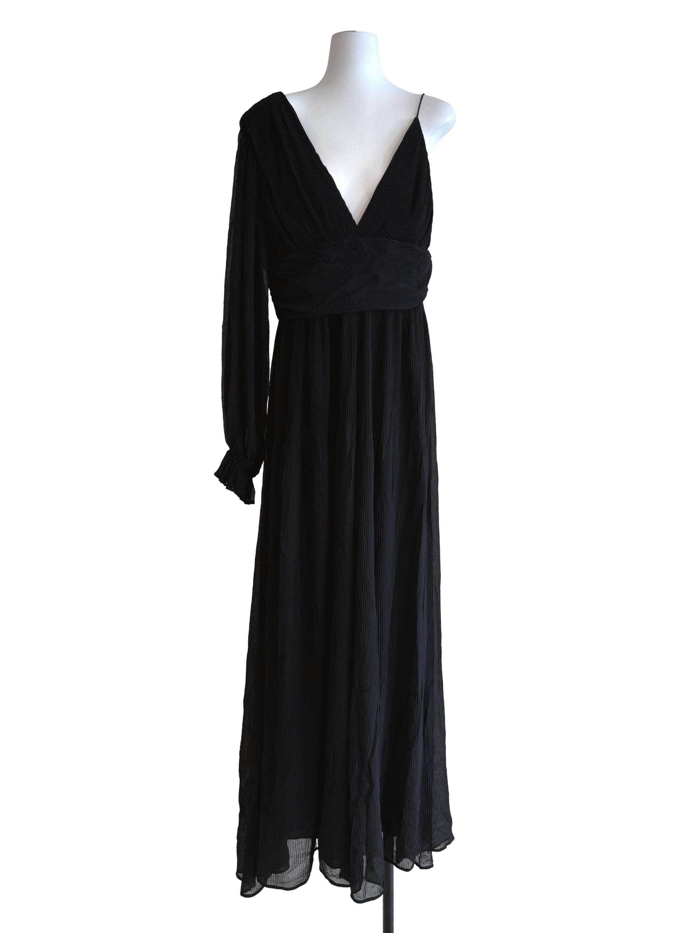 Onyx Black One Shoulder Flare Jumpsuit