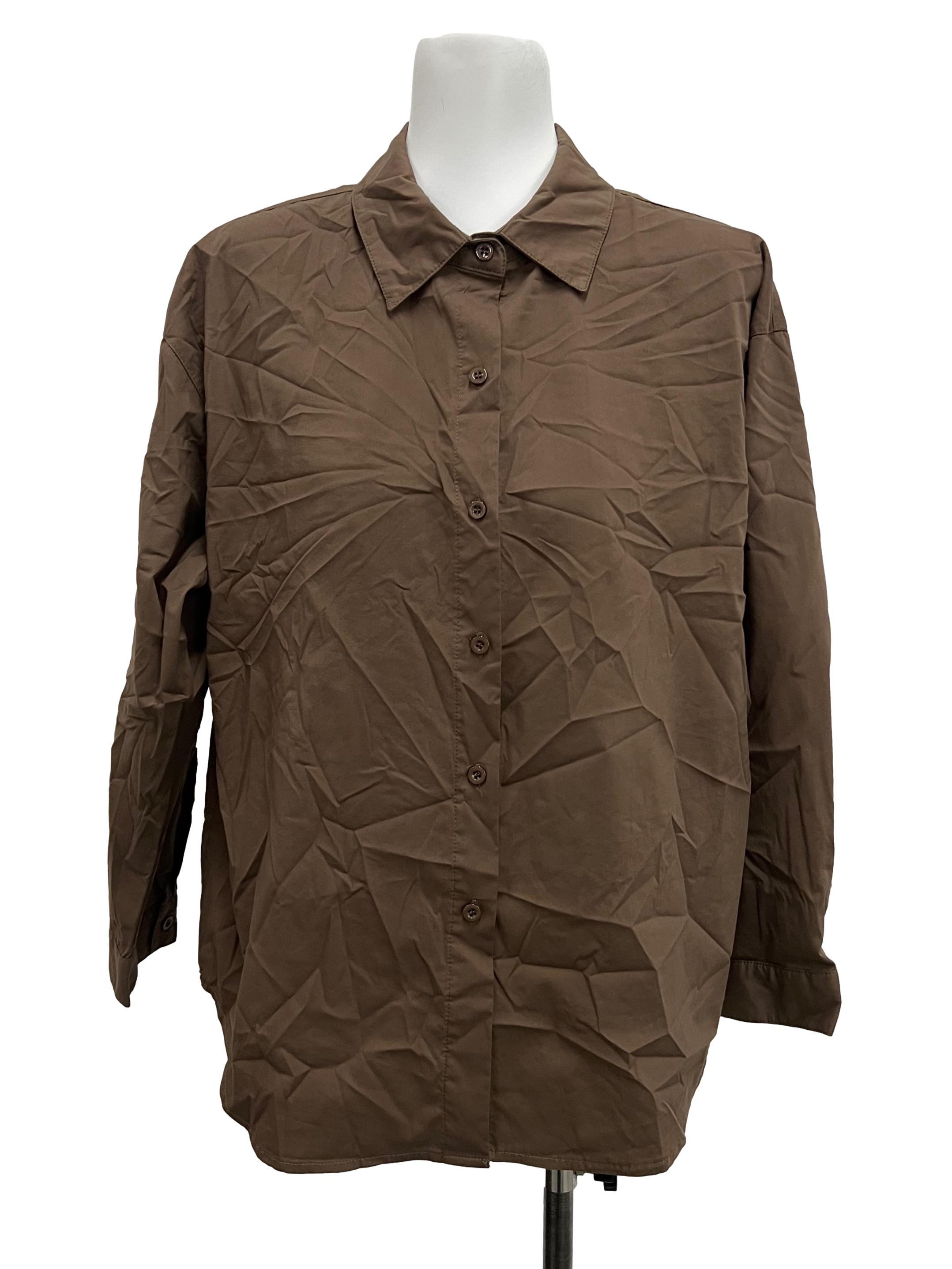 The Stage Walk Cool Brown Button Down Shirt | REFASH