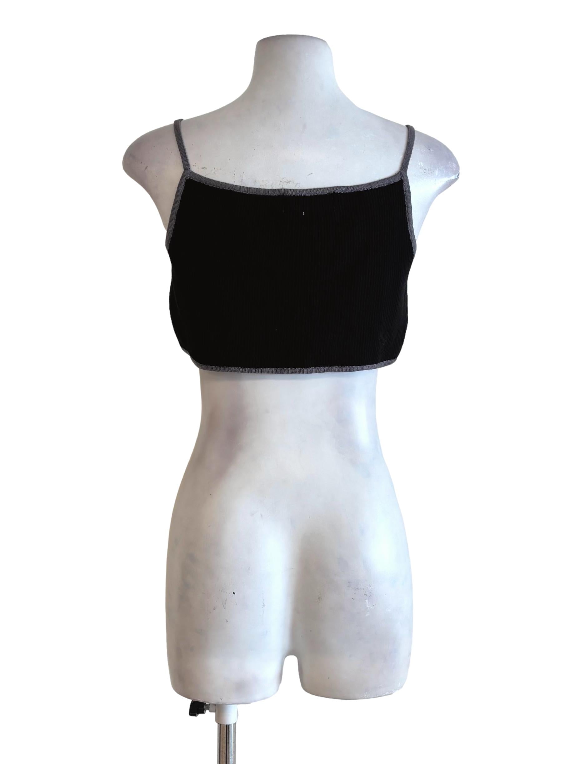 Black Knit Crop Top YHF
