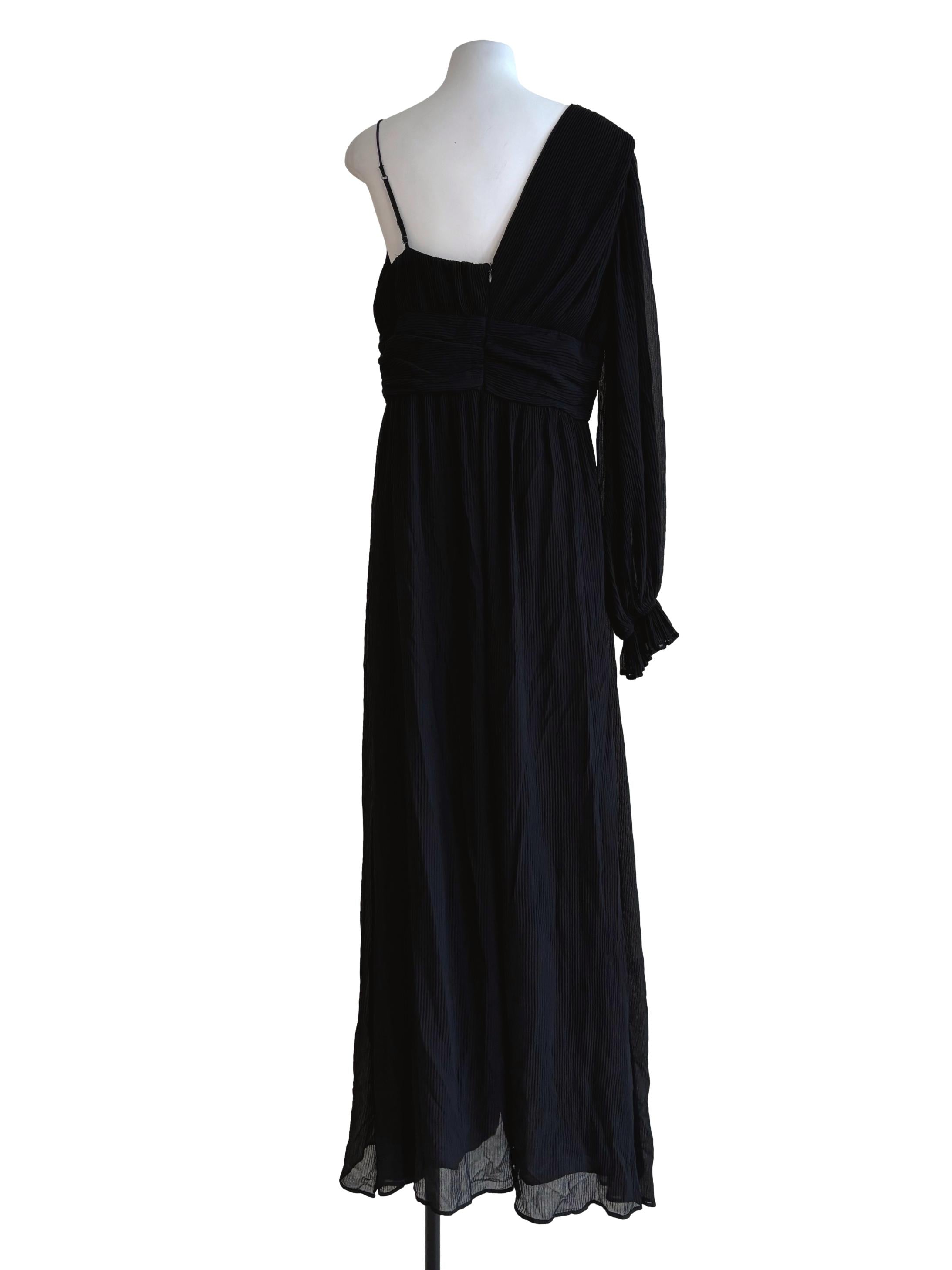 Onyx Black One Shoulder Flare Jumpsuit