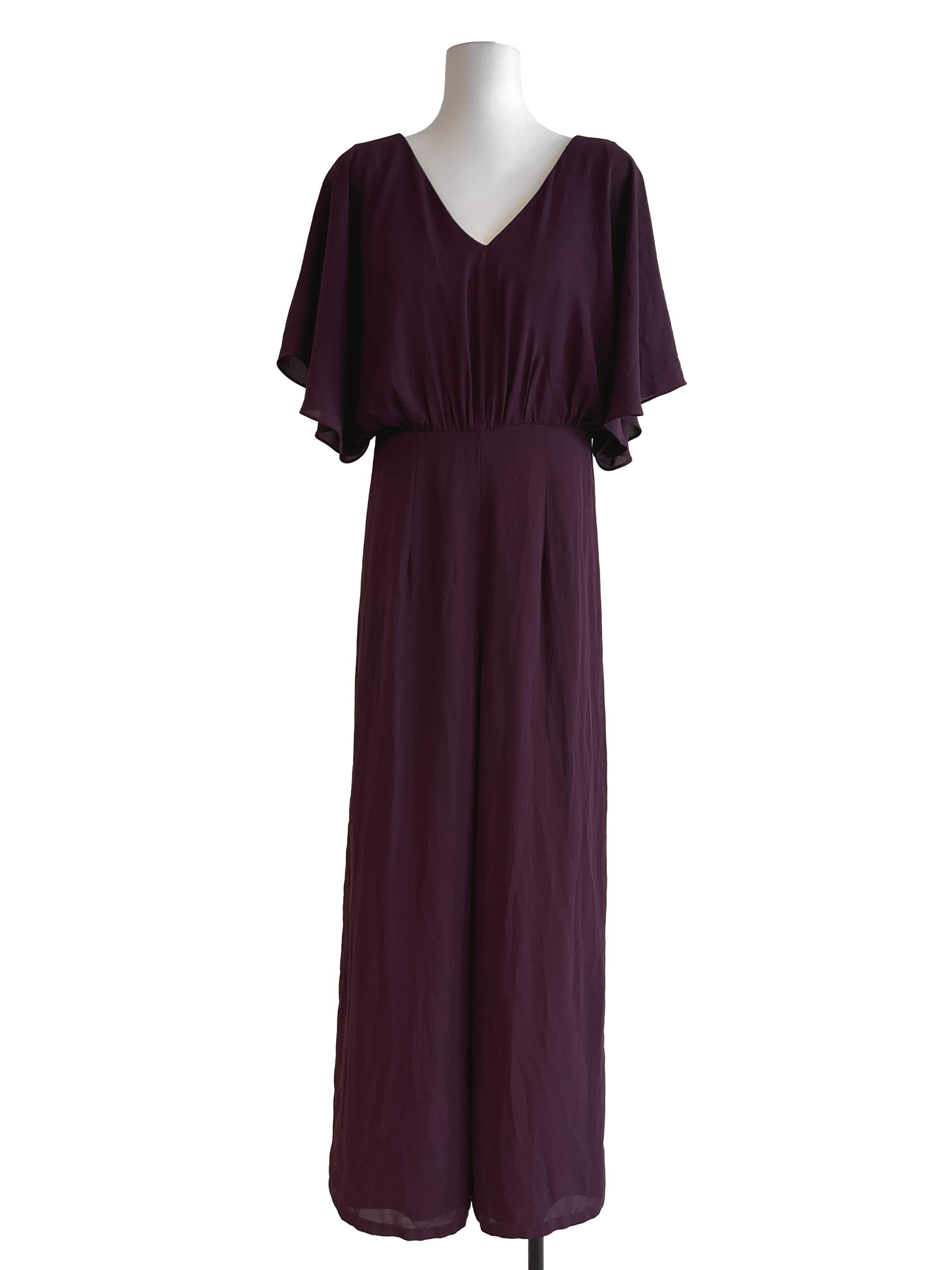 Berry Red V-Neck Jumpsuit LB