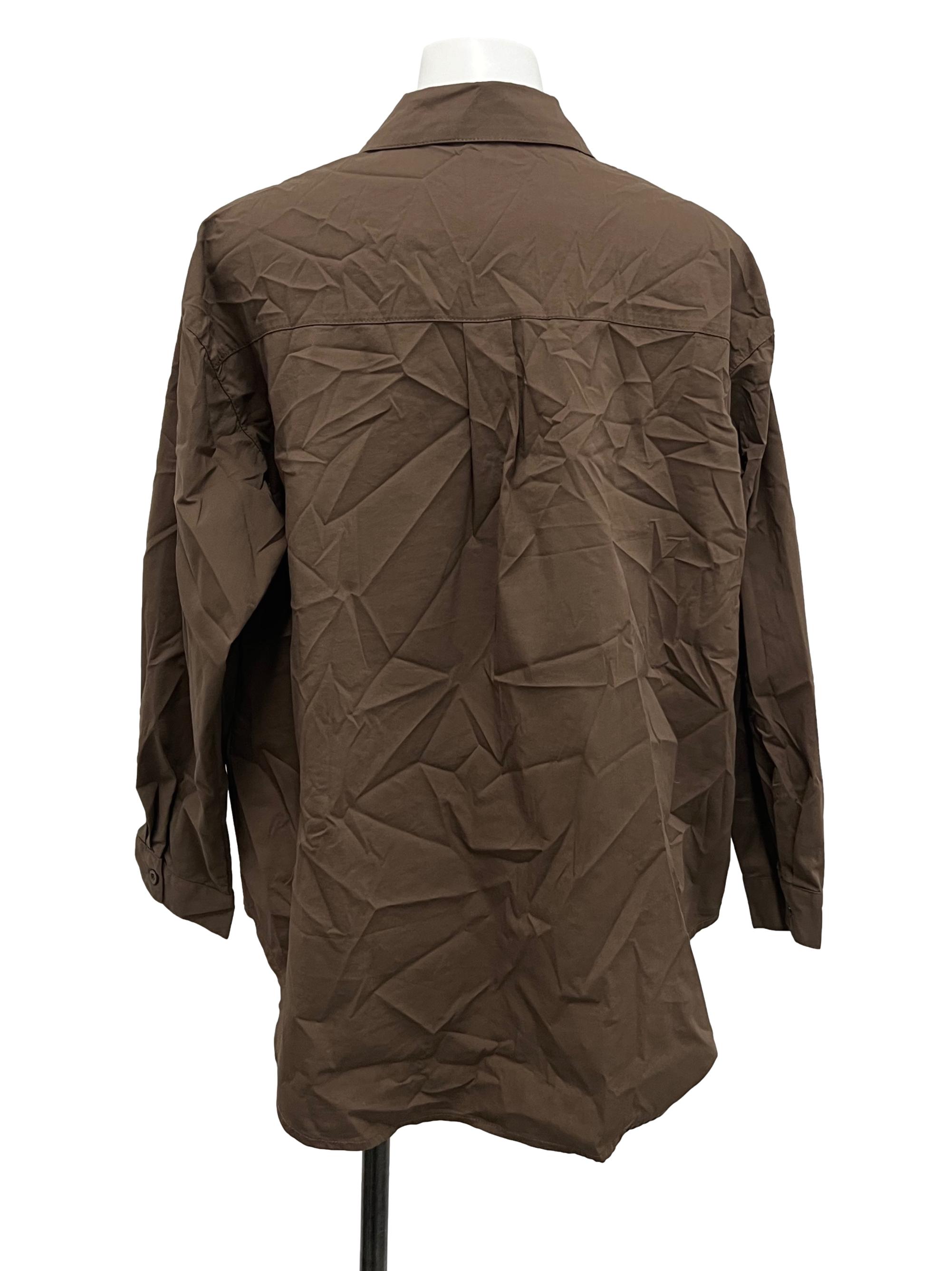 The Stage Walk Cool Brown Button Down Shirt | REFASH