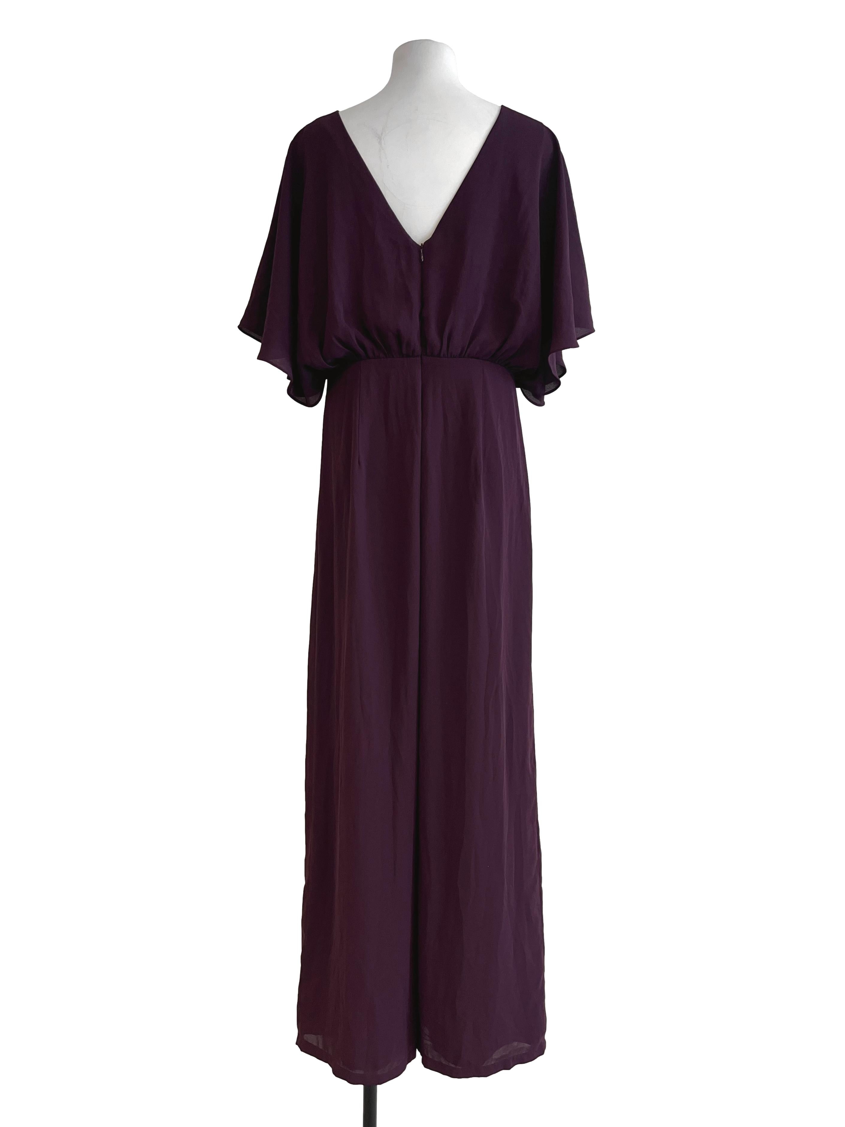 Berry Red V-Neck Jumpsuit LB