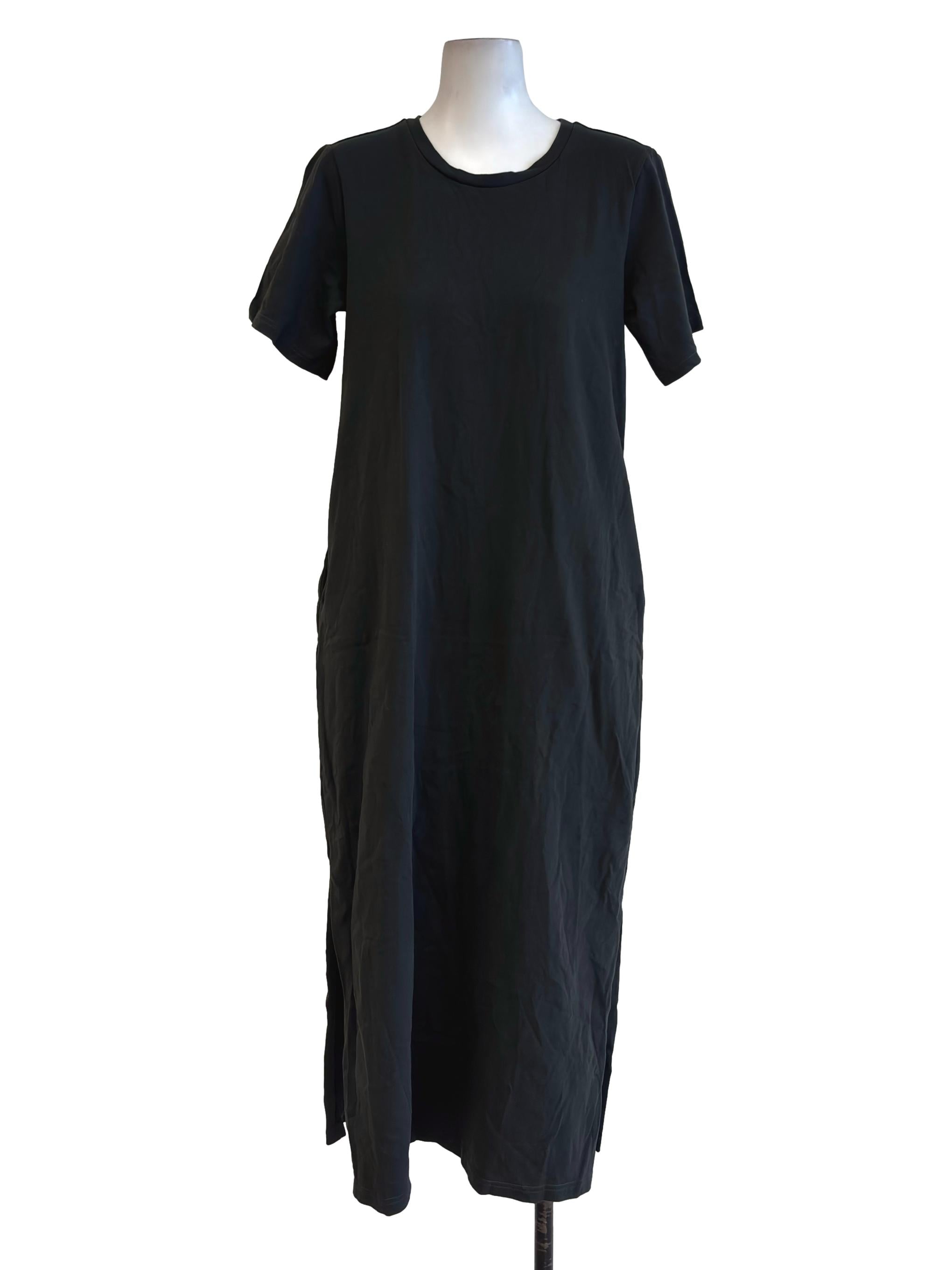 Dark Grey Crew Neck Tee Dress