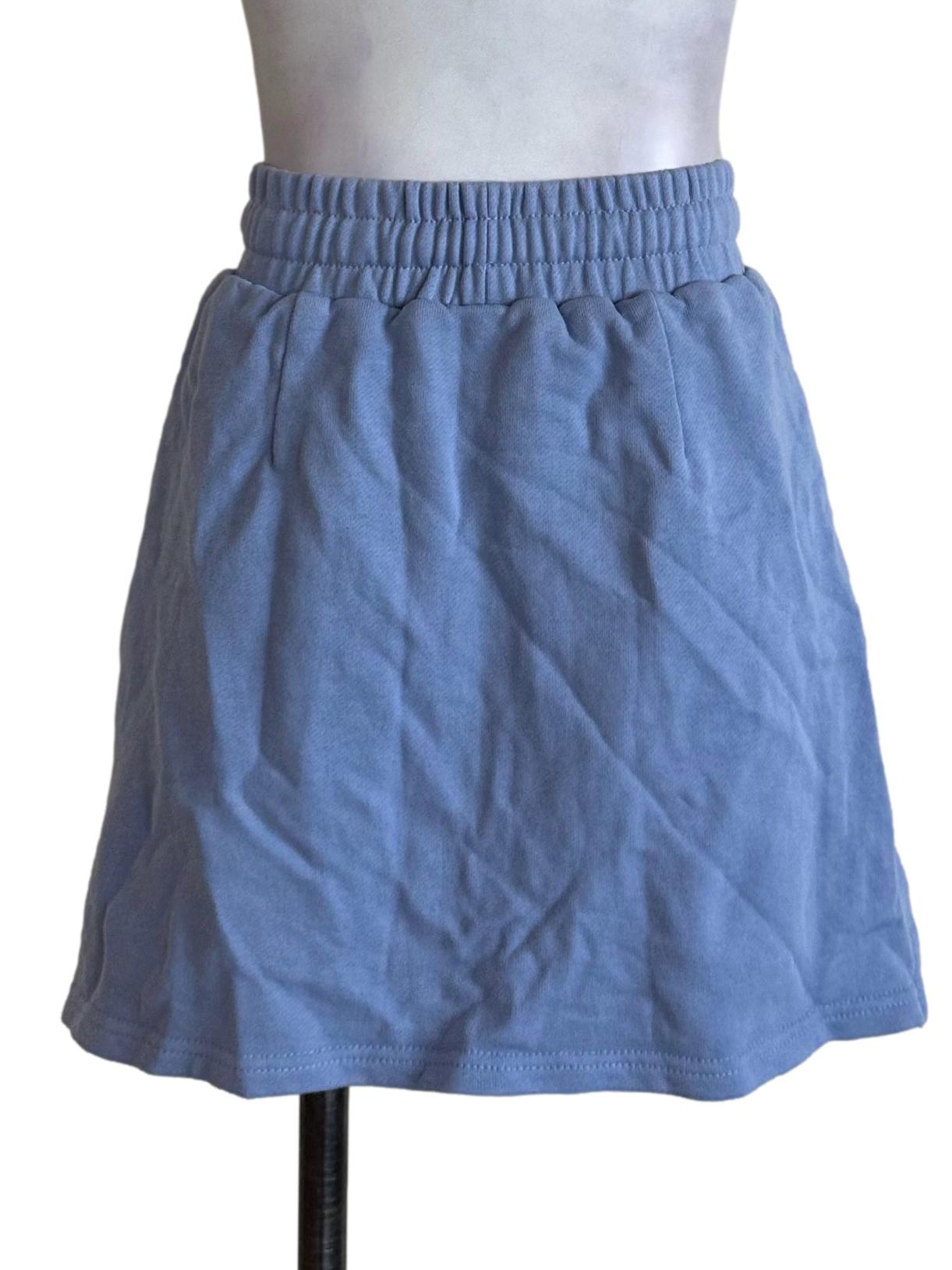 Sky Blue Elastic Waist Front Tie Skorts
