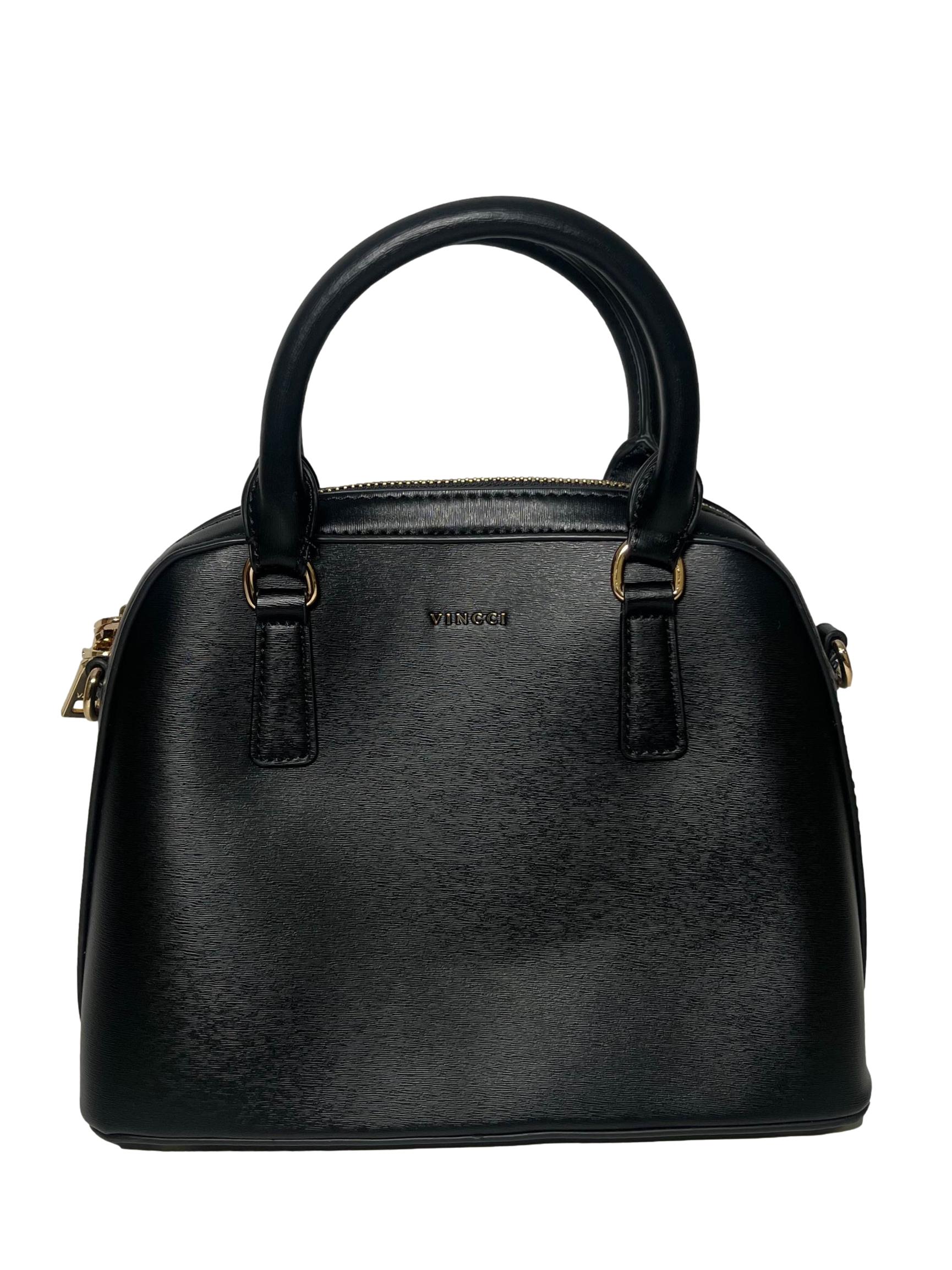 Black PU Leather Casual Satchel CSN