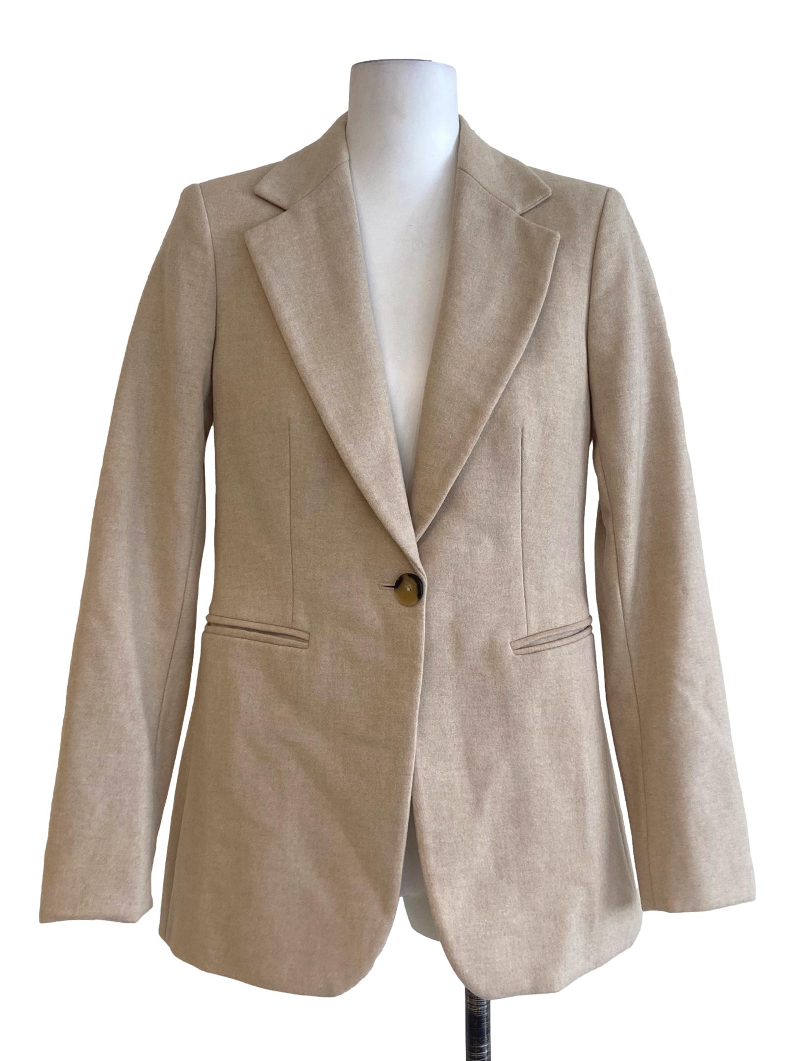 Parchment Beige Single Button Blazer
