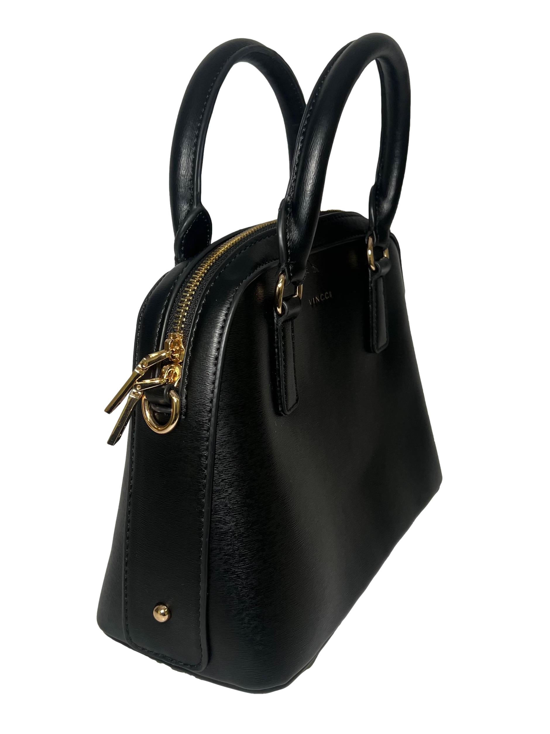 Black PU Leather Casual Satchel CSN