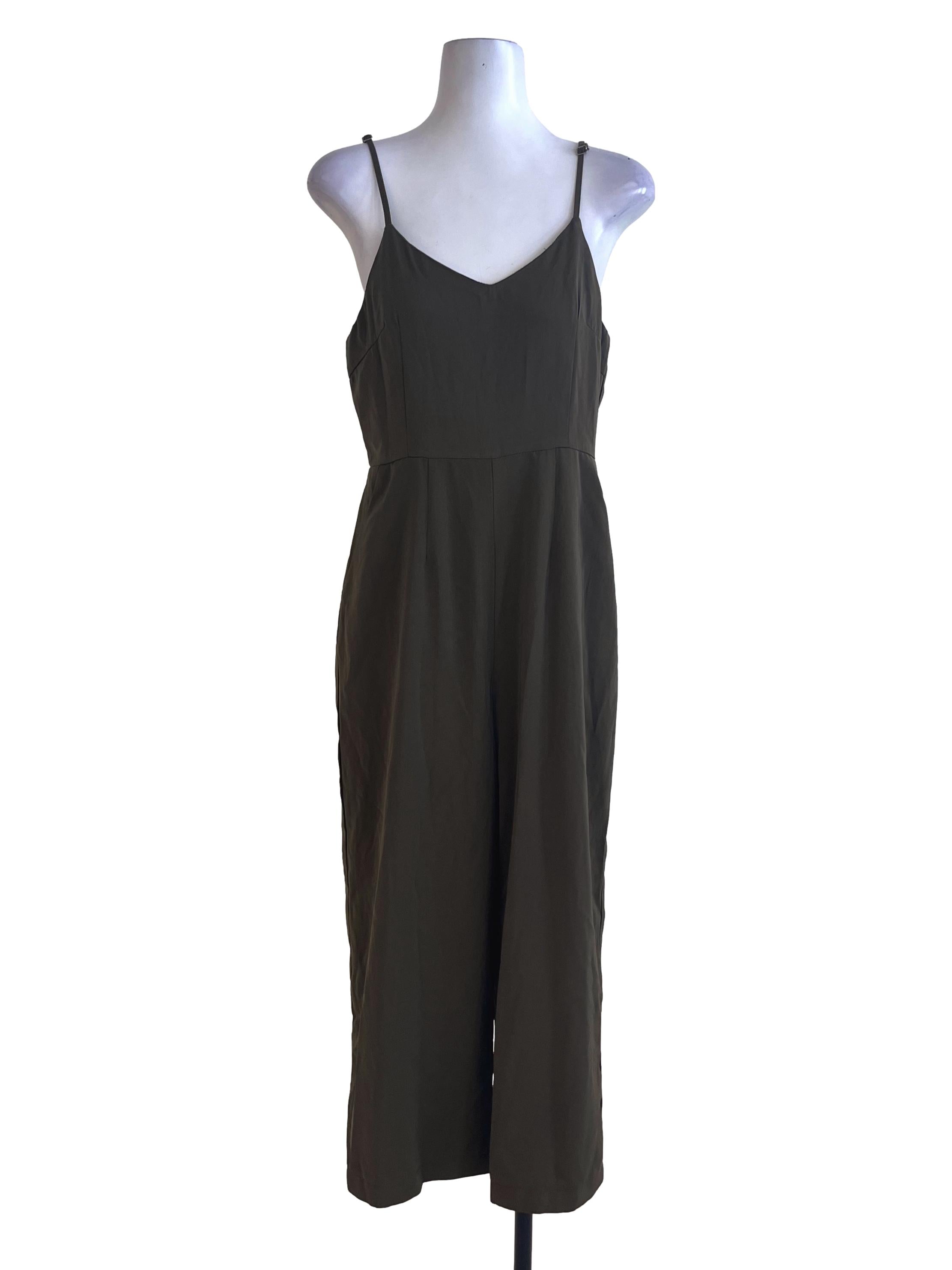 Crocodile Green Sleeveless Jumpsuit