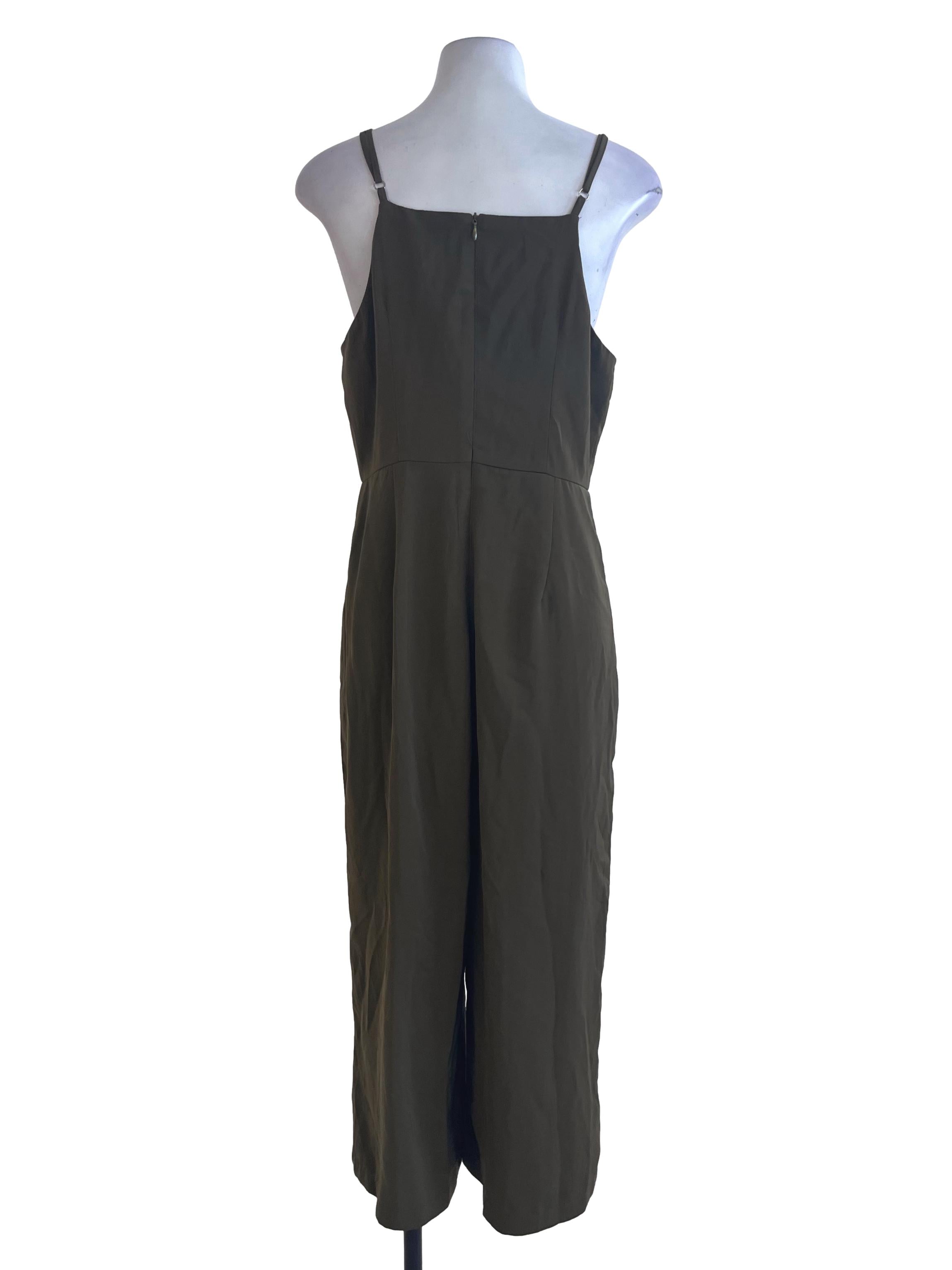 Crocodile Green Sleeveless Jumpsuit