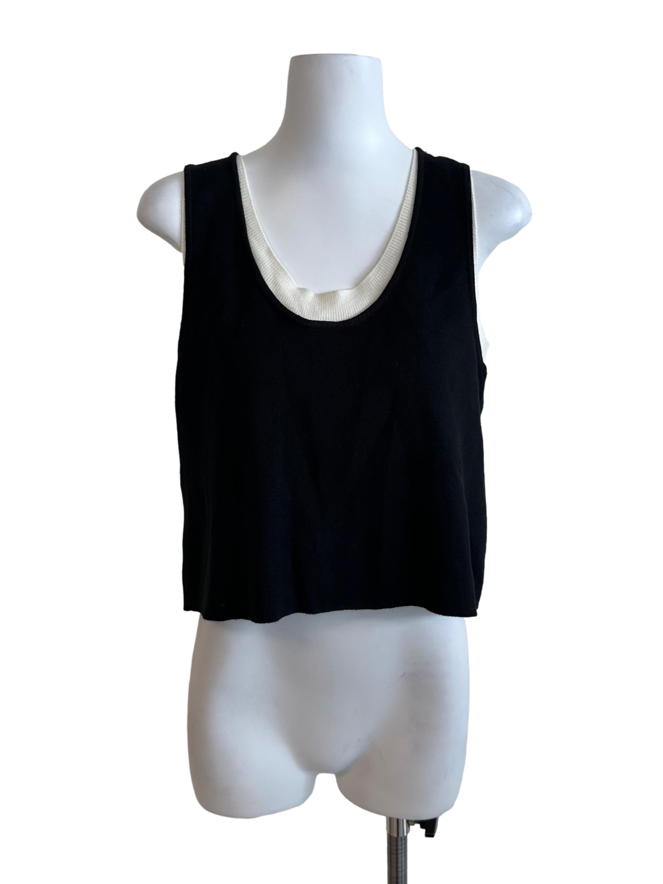 Black Cream Knit Casual Top