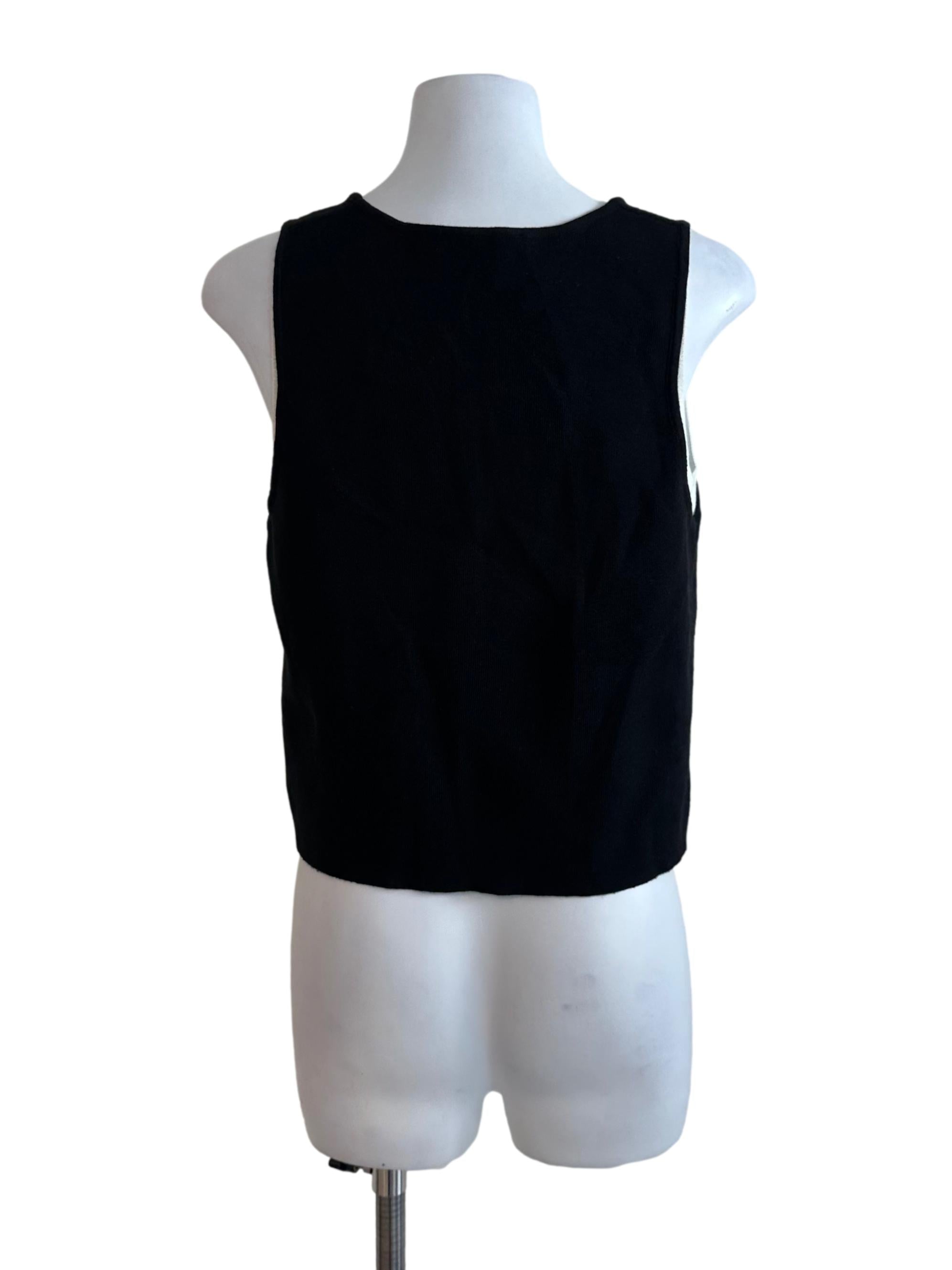 Black Cream Knit Casual Top