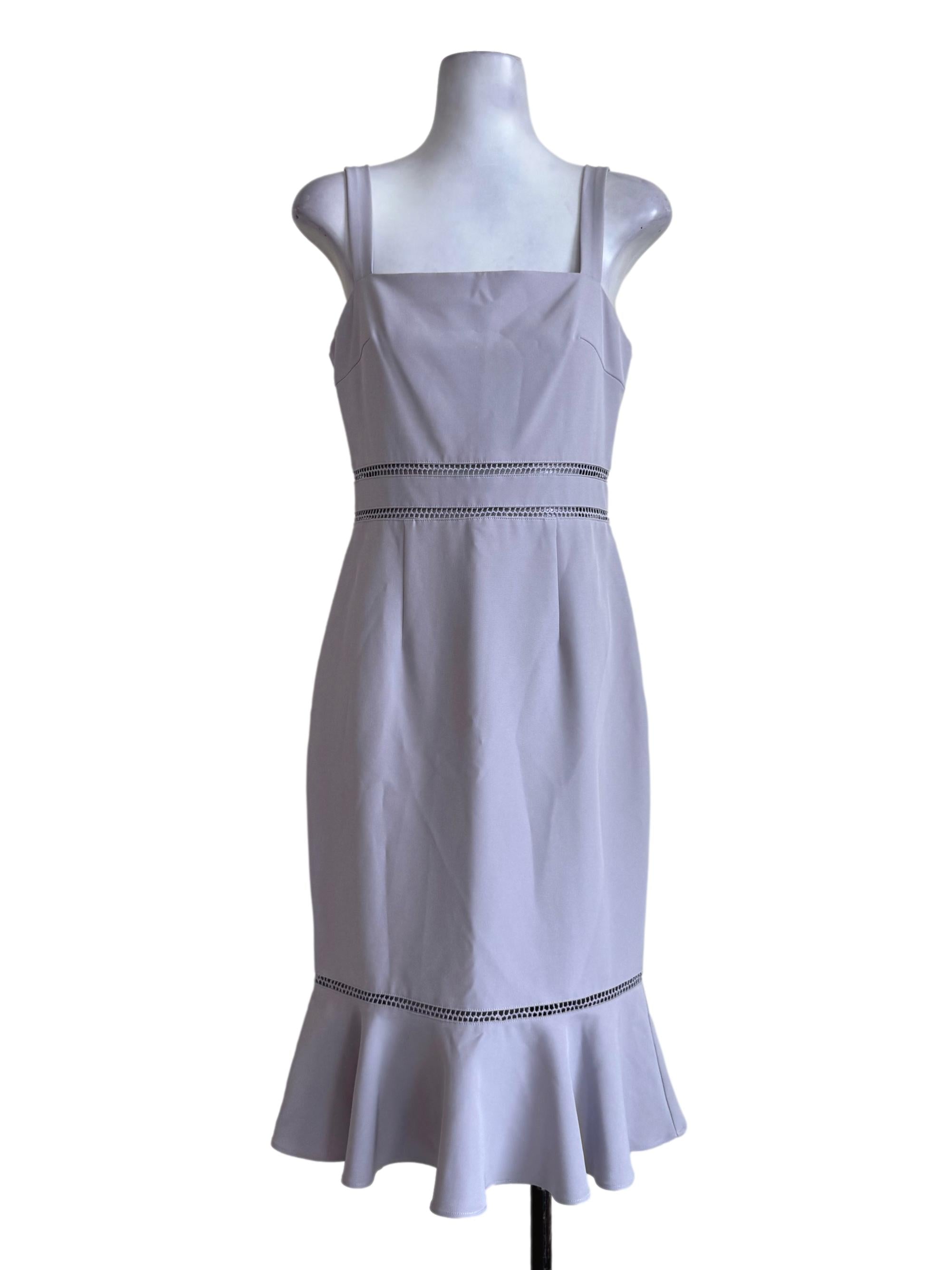 Cloud Grey Eyelet Waist Slip Dress LB