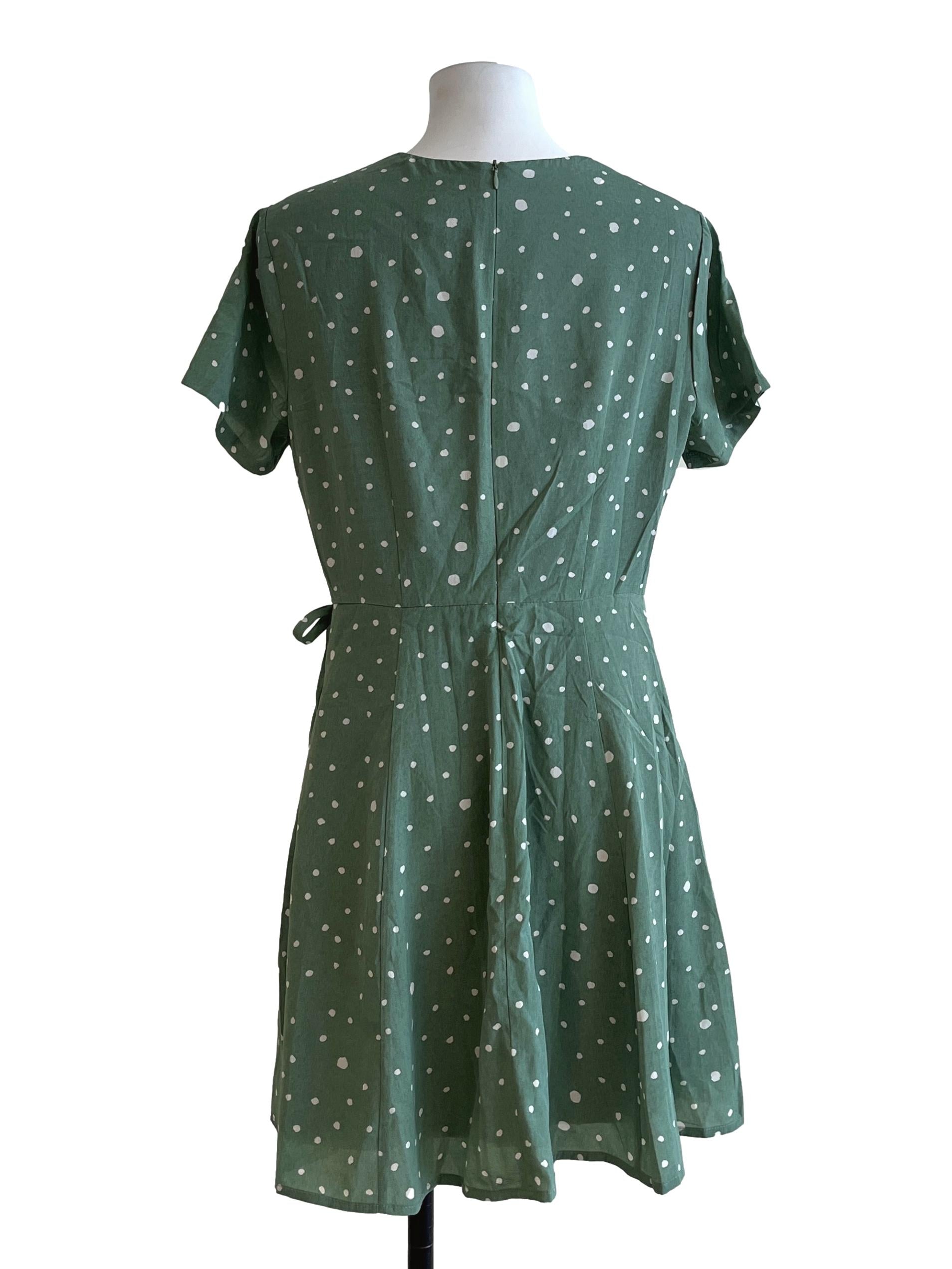 Fern Green V-Neck Mini Dress