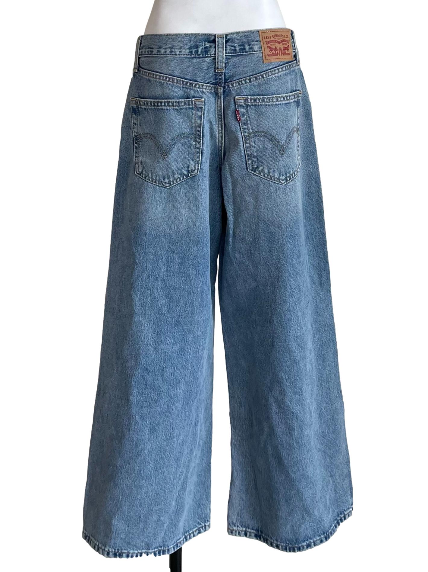 Ash Blue Baggy Ripped Jeans