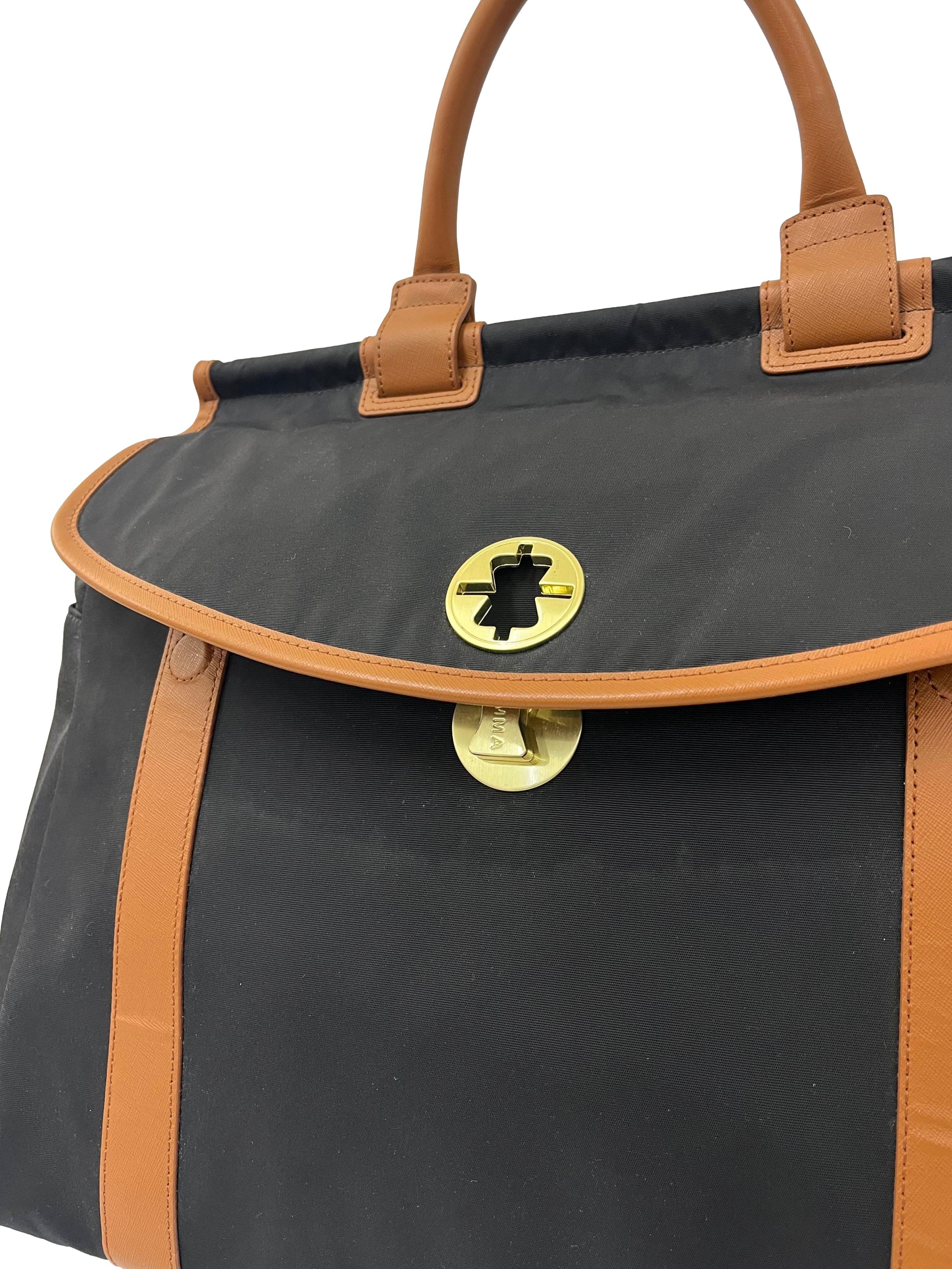 Black Nylon Work/Diaper Bag Backpack With Detachable Straps CSN