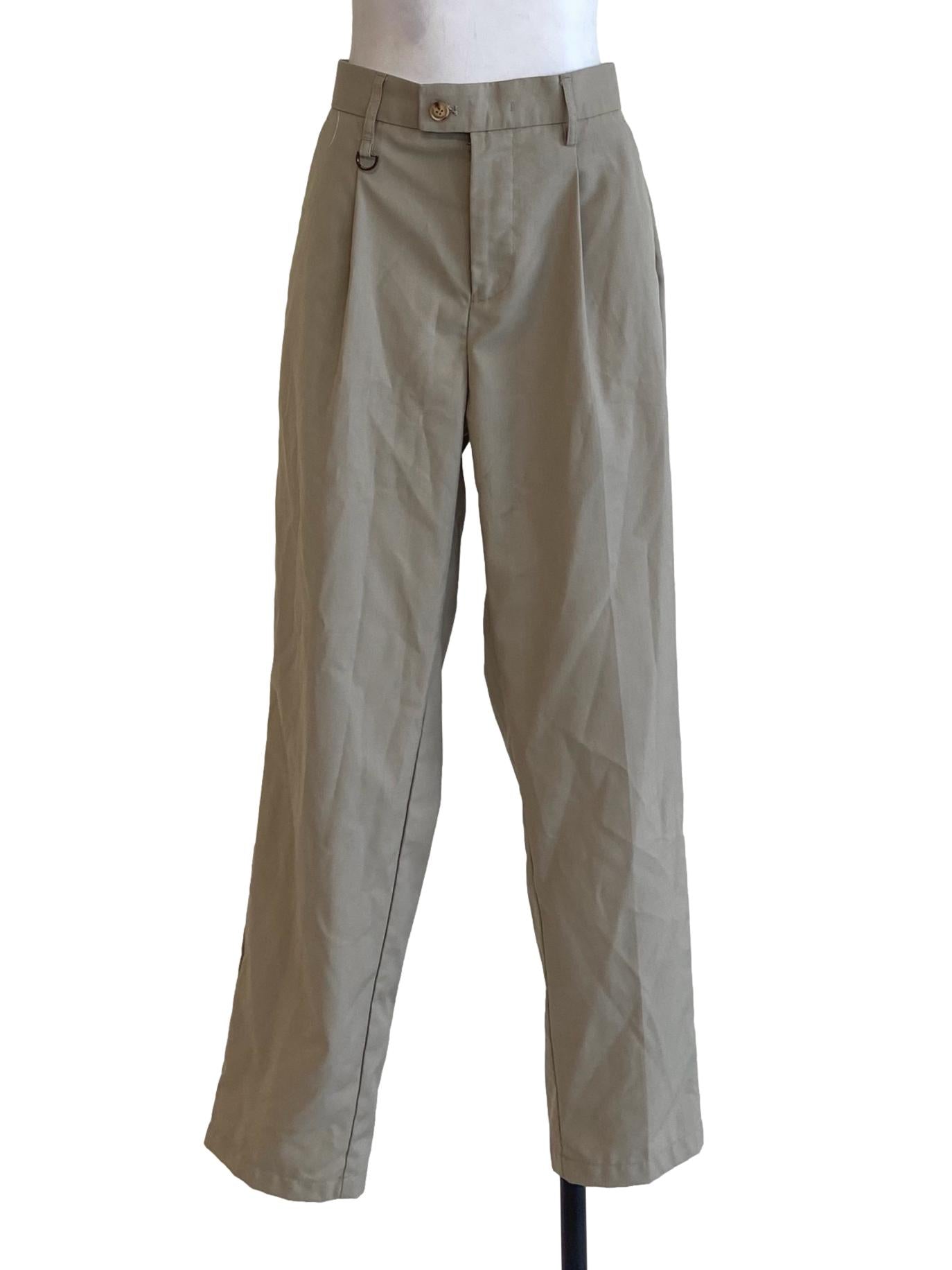 Olive Green Herringbone Straight Formal Pants