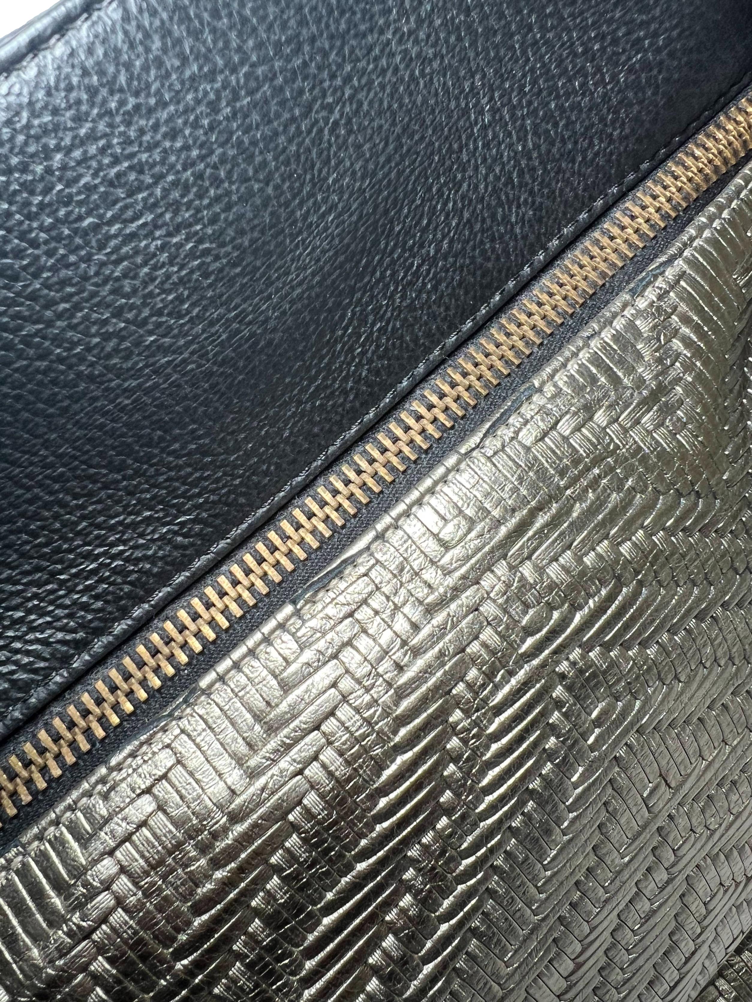 Black Gold Leather Tote Bag CSN