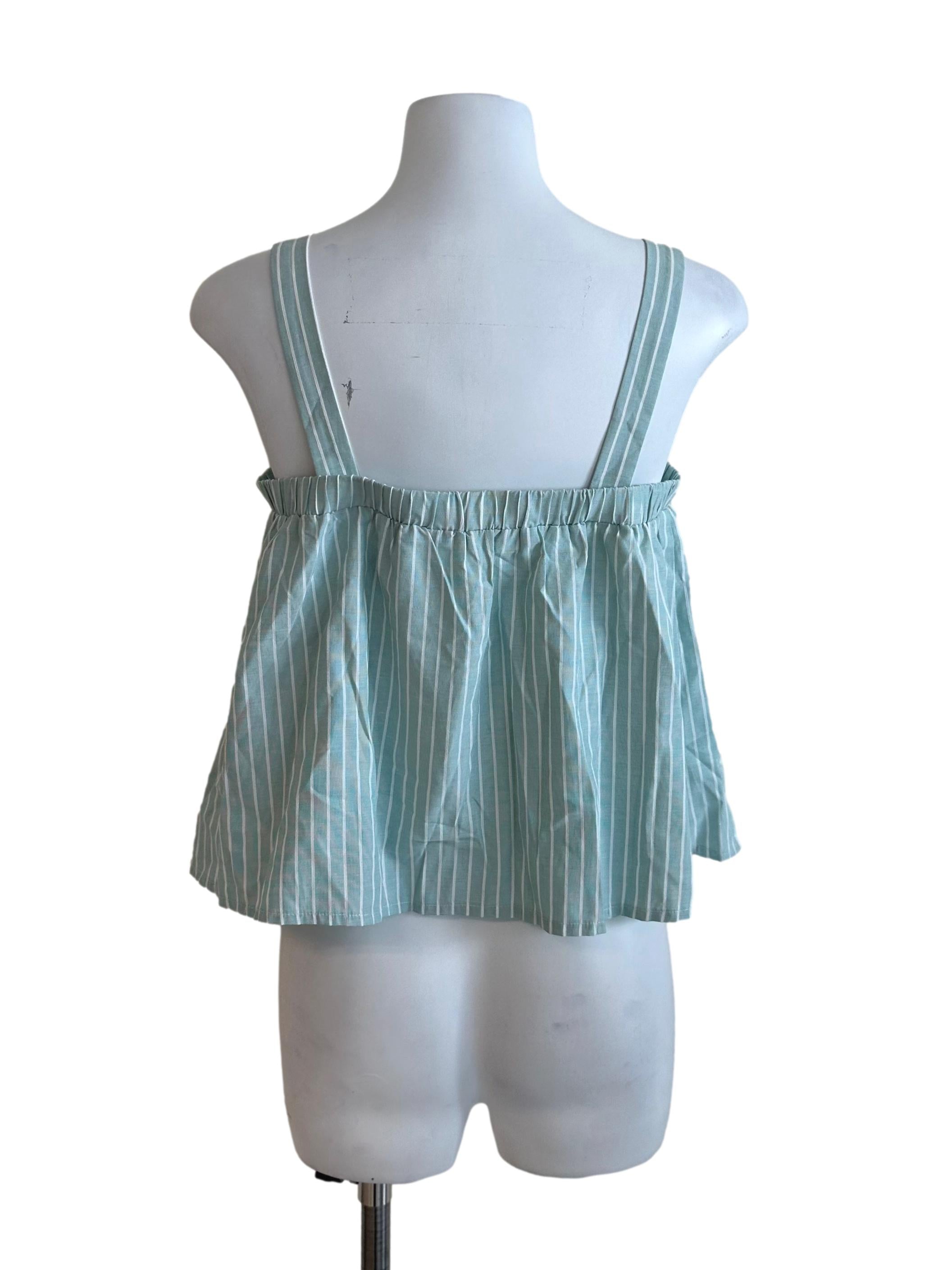 Mint Green Stripe Babydoll Top