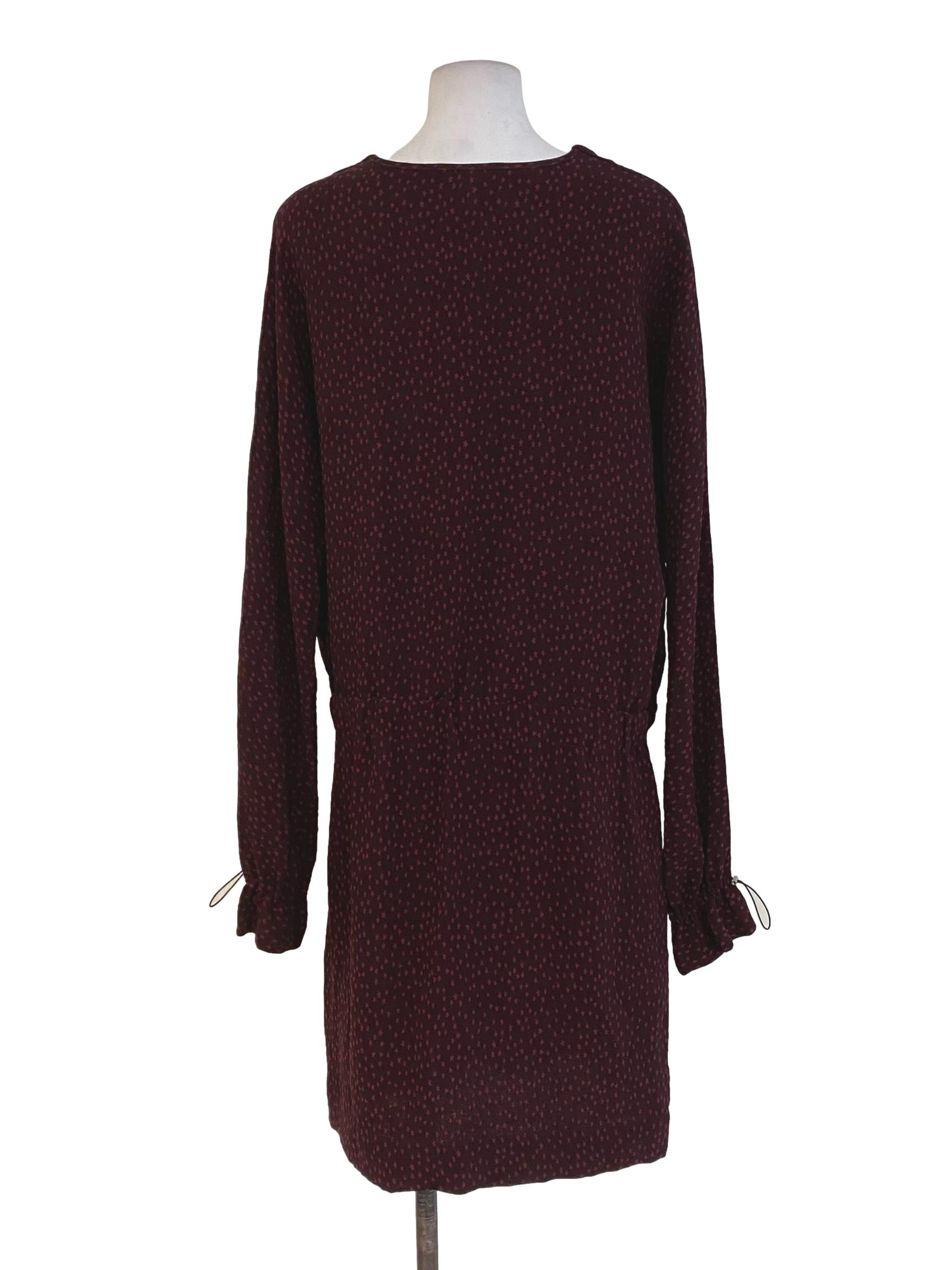 Maroon Star Patterned Dress