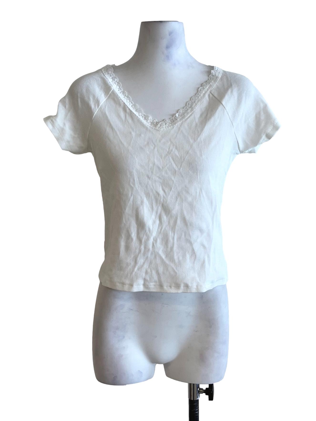 White Scoop Neckline Blouse TTR