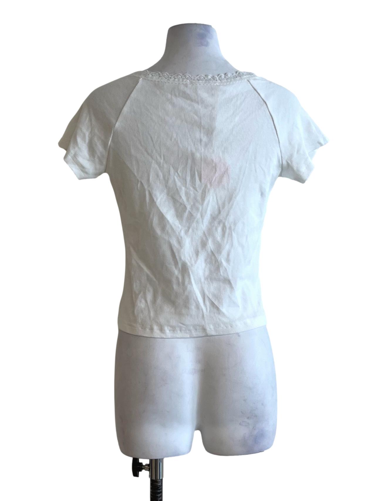 White Scoop Neckline Blouse TTR