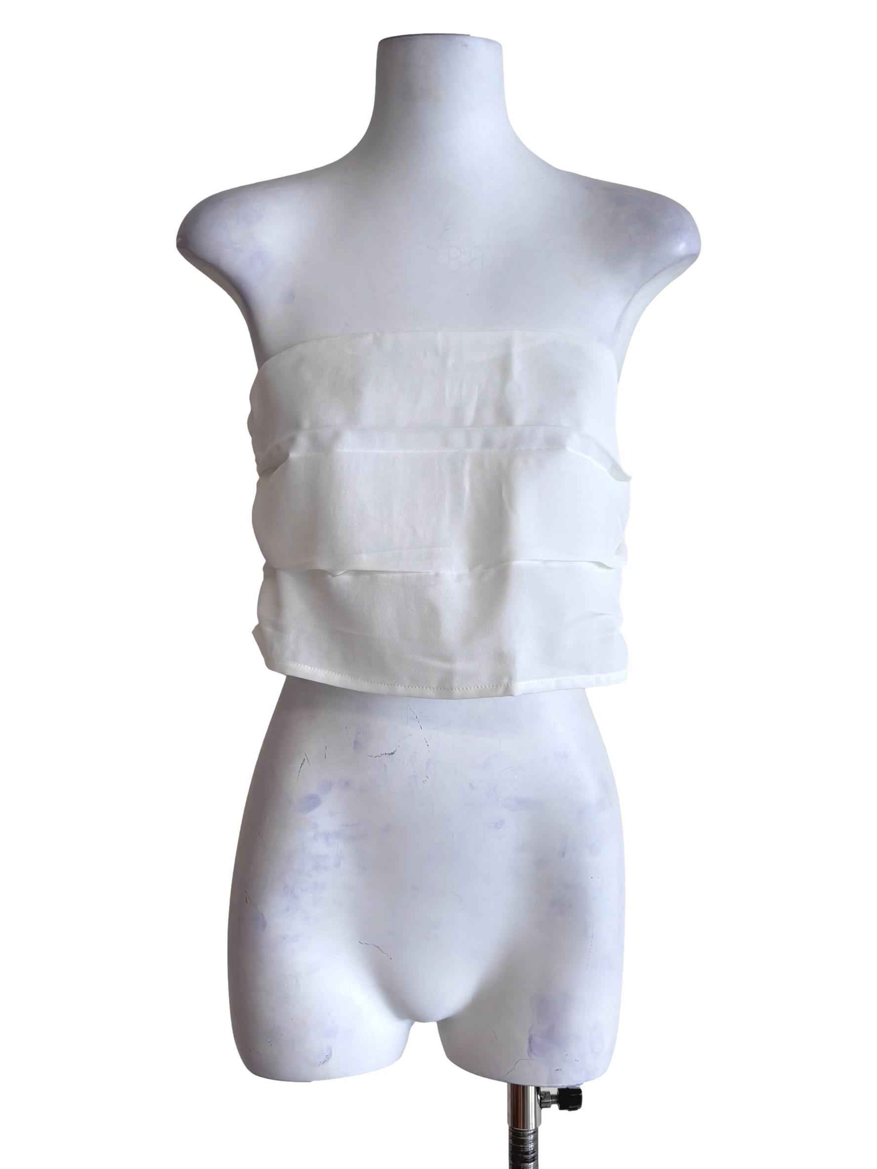 White Ellena Ruched Tube Top