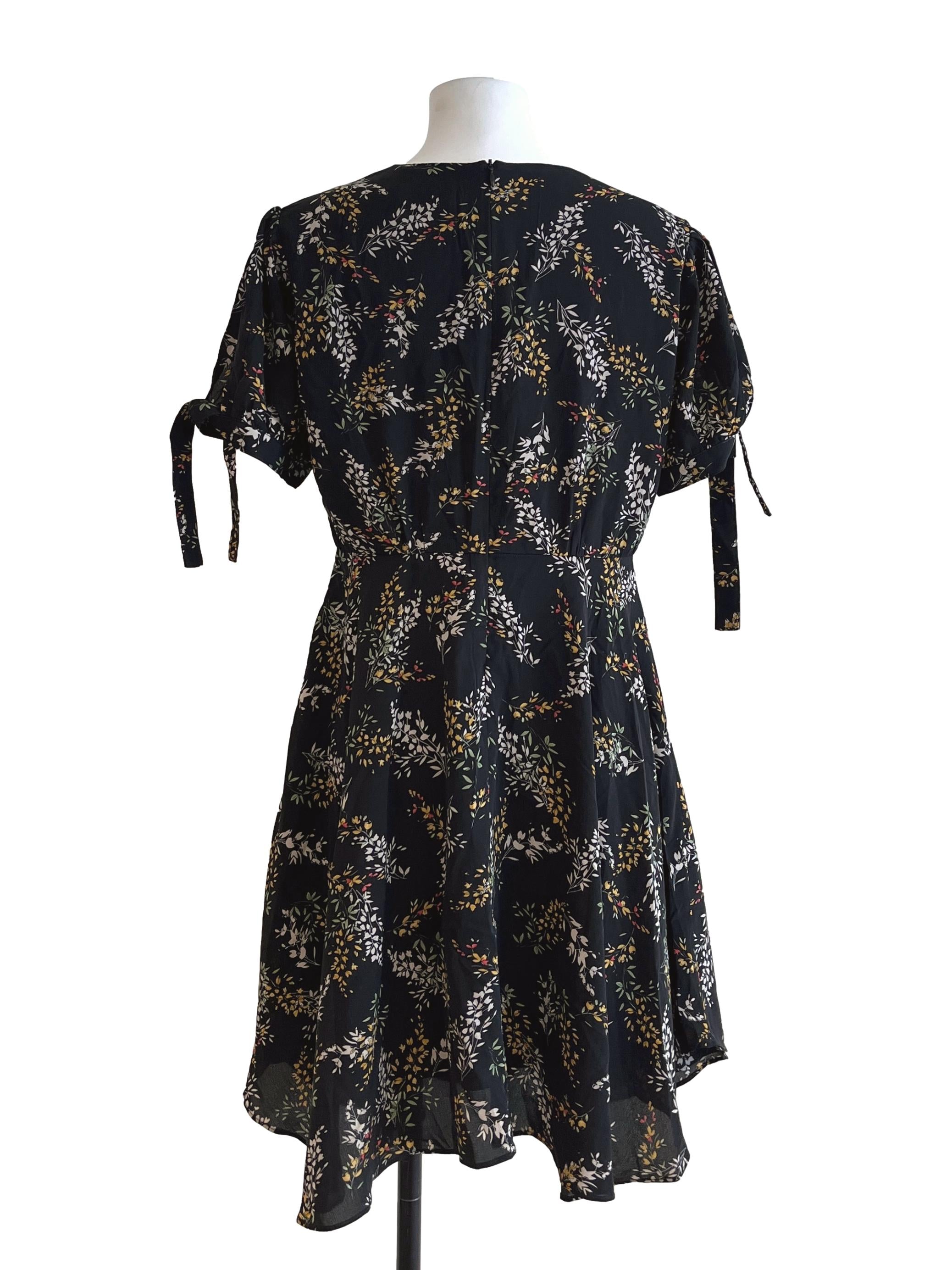 Jade Black Floral Printed Loop Mini Dress TCL