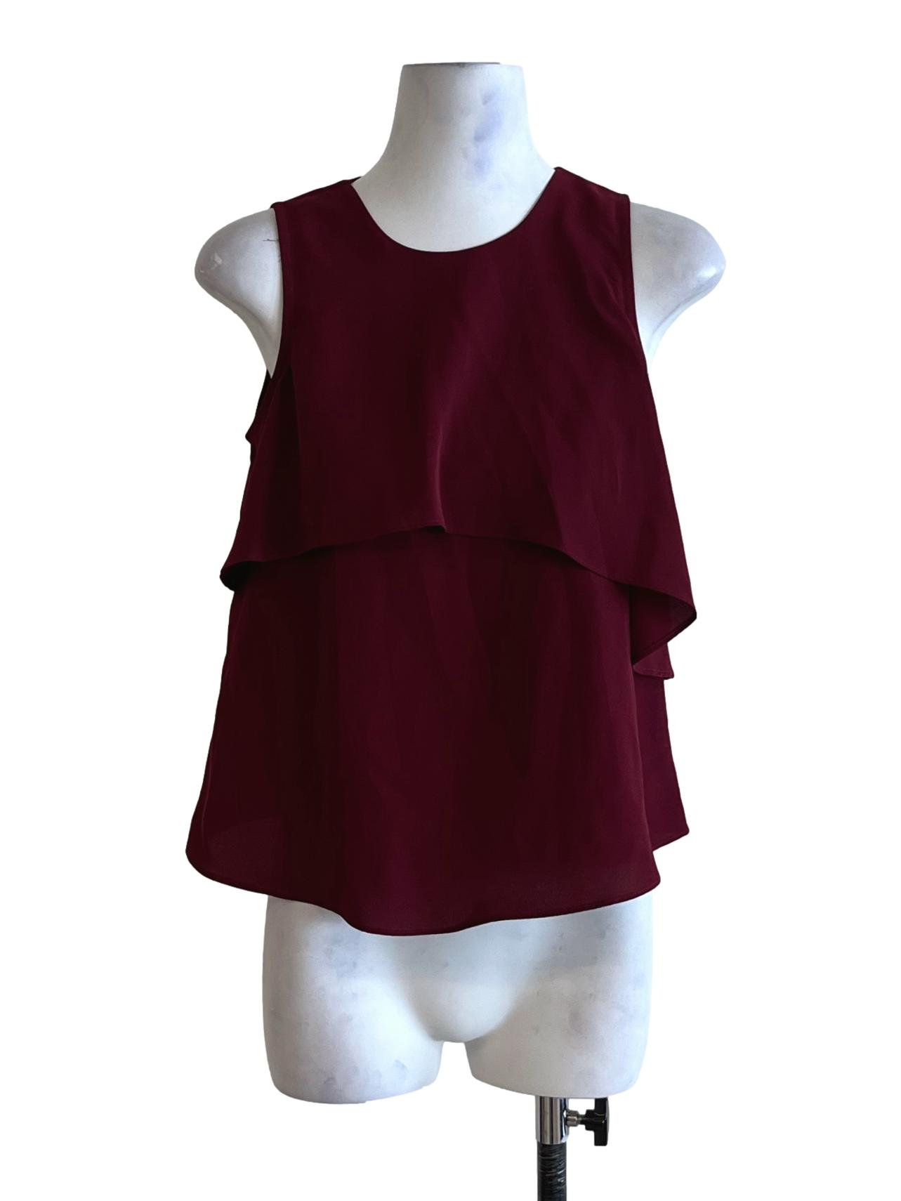 Mulberry Purple Jewel Neckline Sleeveless Top LB