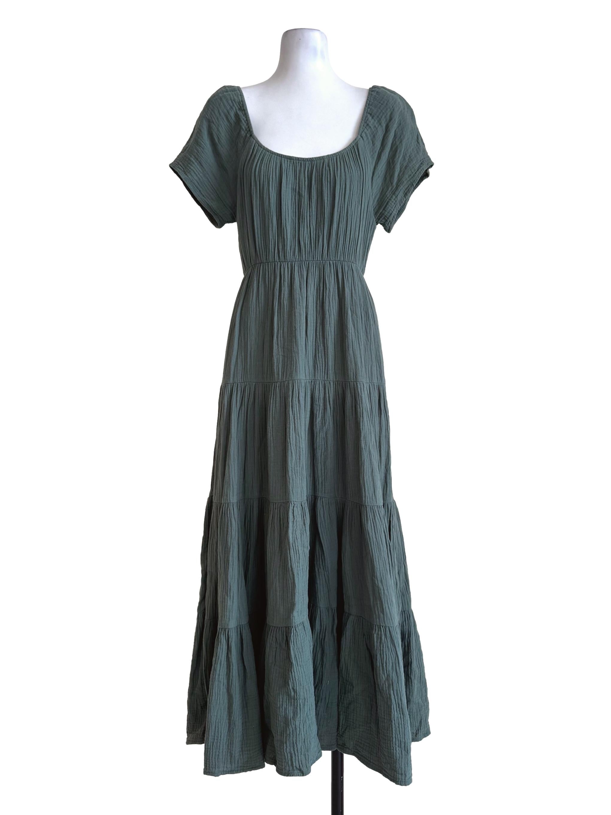 Nickel Green Round Neck Dress