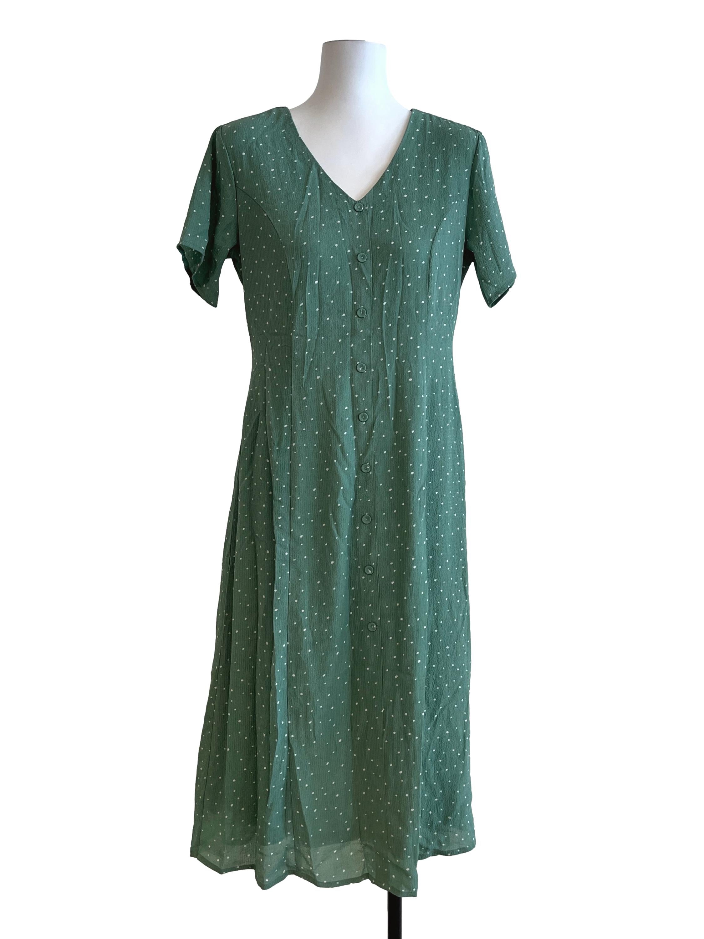 Parakeet Green V-Neck Dress TCL