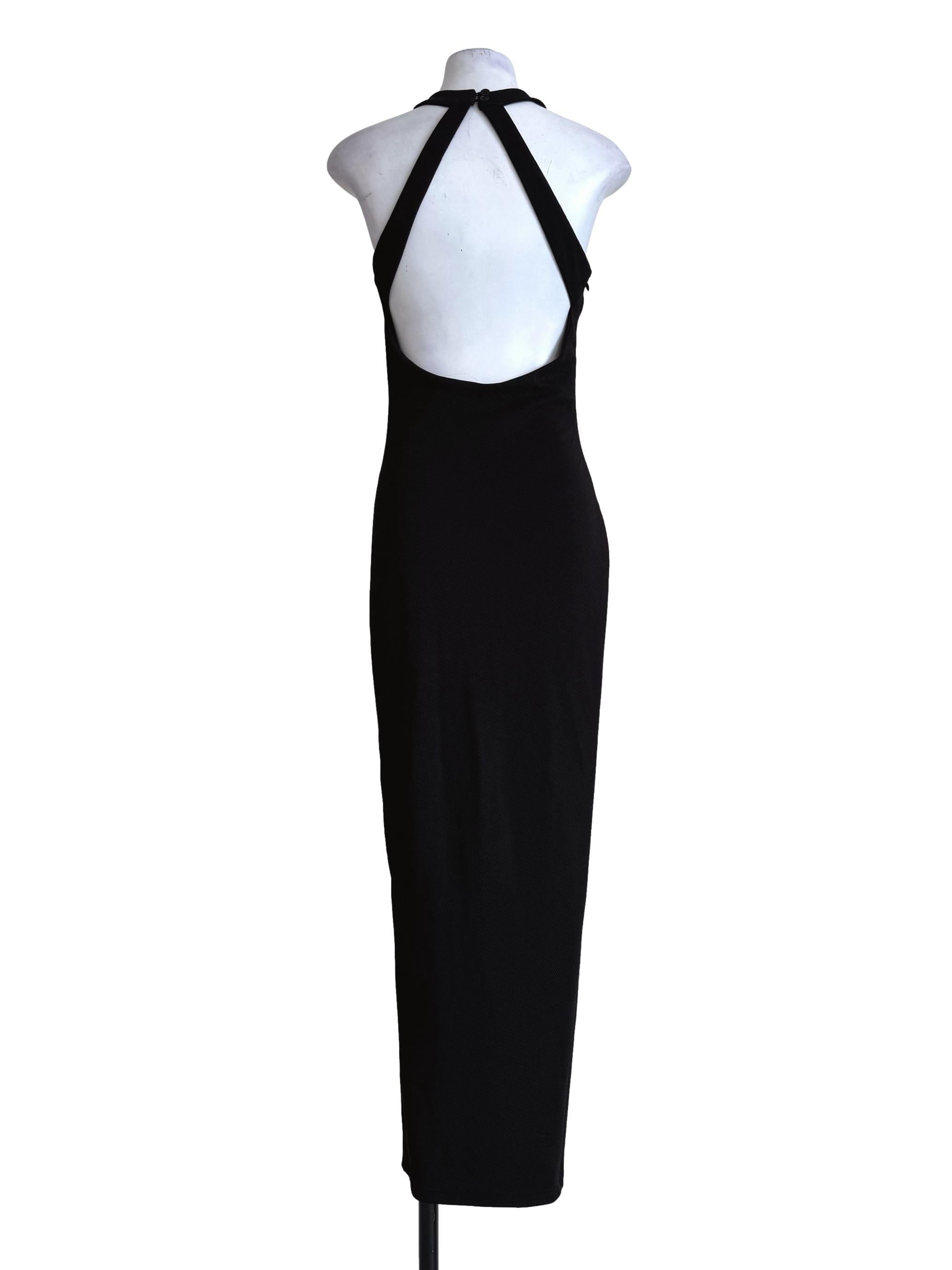 Metal Black Bare Back Bodycon Dress