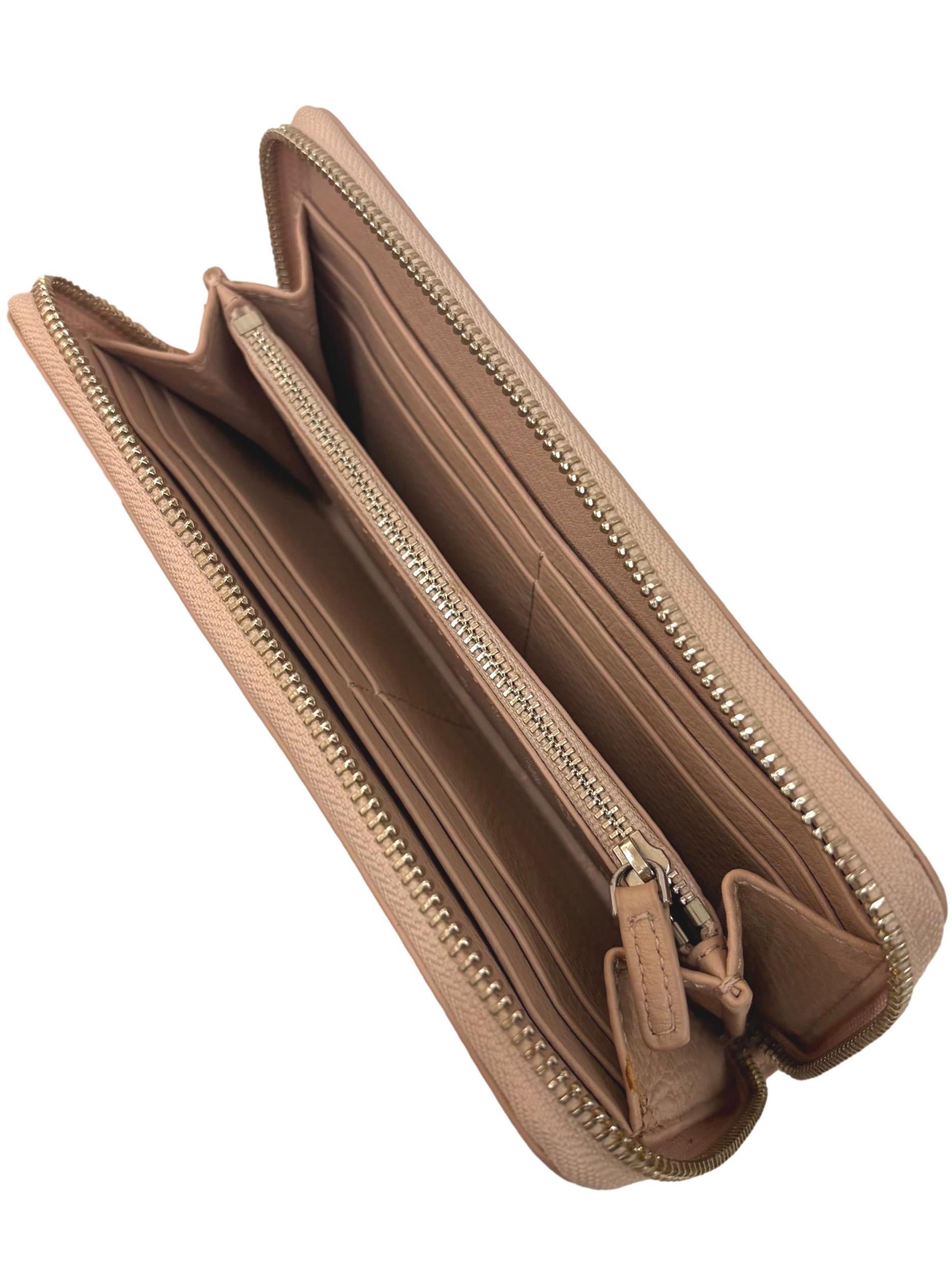 Pink Leather Long Wallet CSN