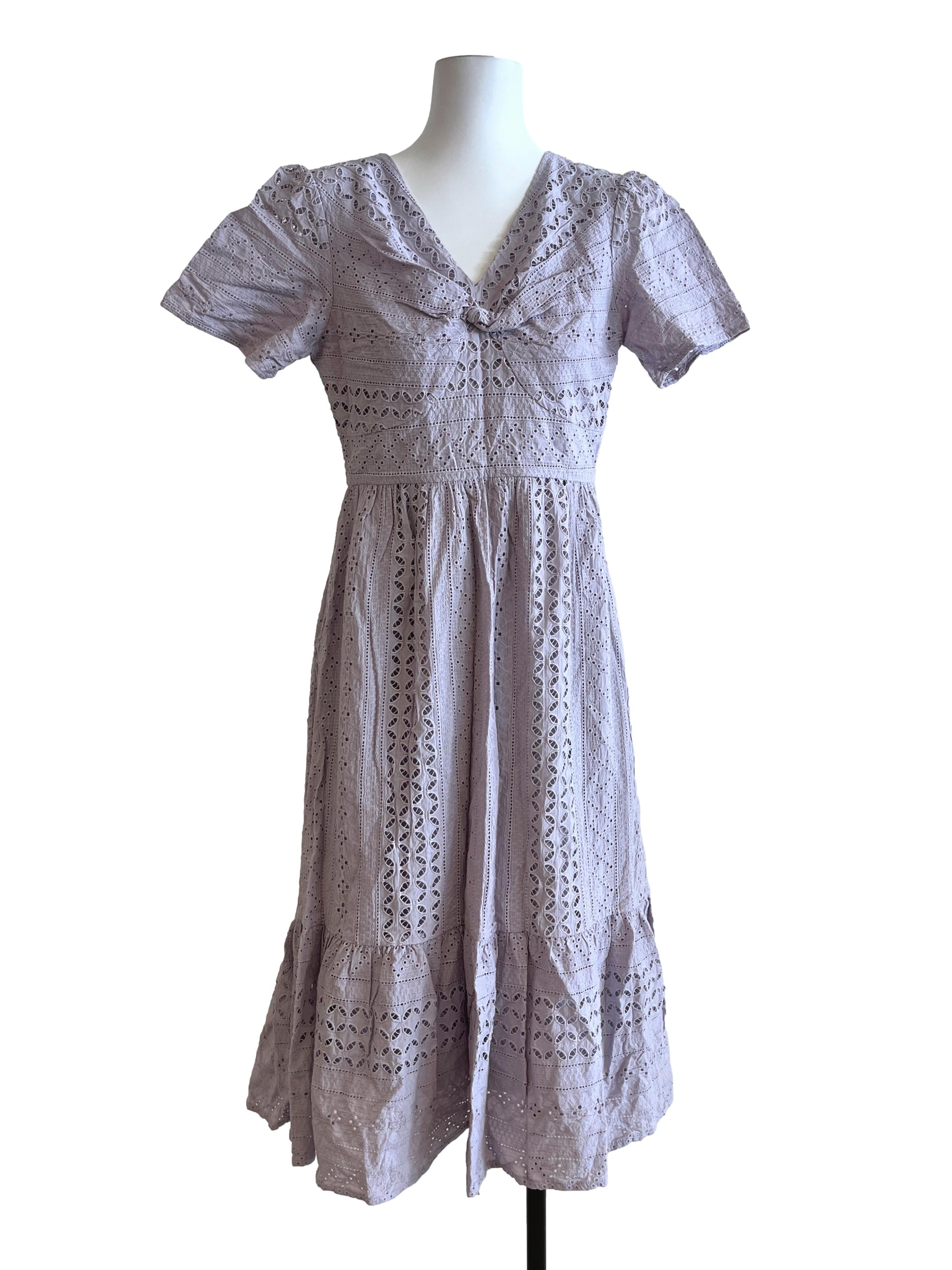 Lavender Purple V-Neck Mini Dress TCL