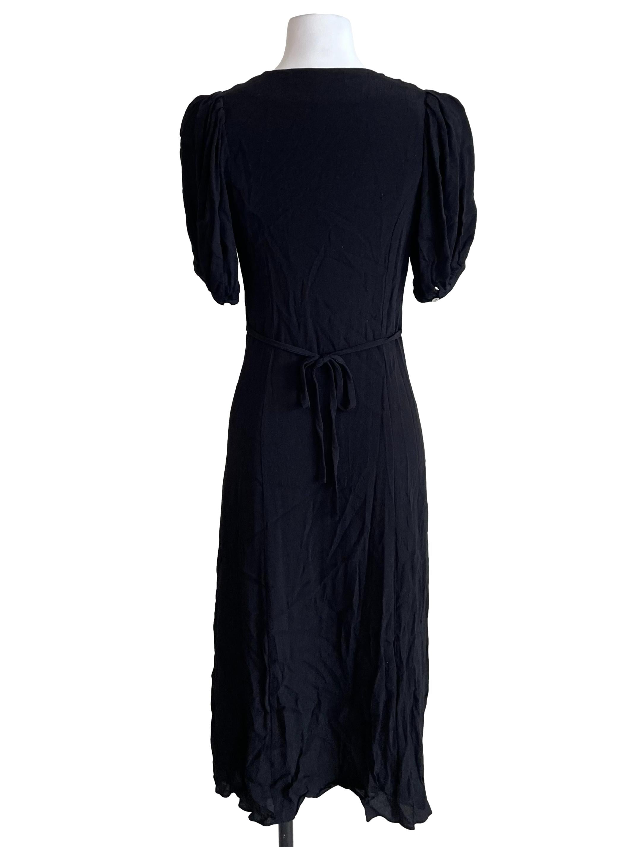 Black Juliet V Neck Dress