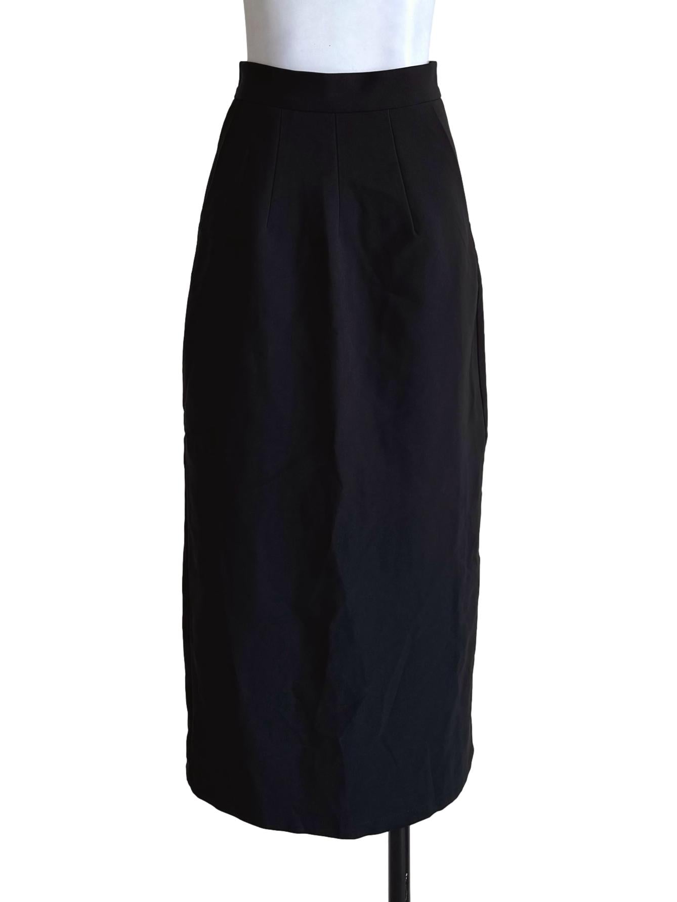 Muted Black Pencil Cut Skirt