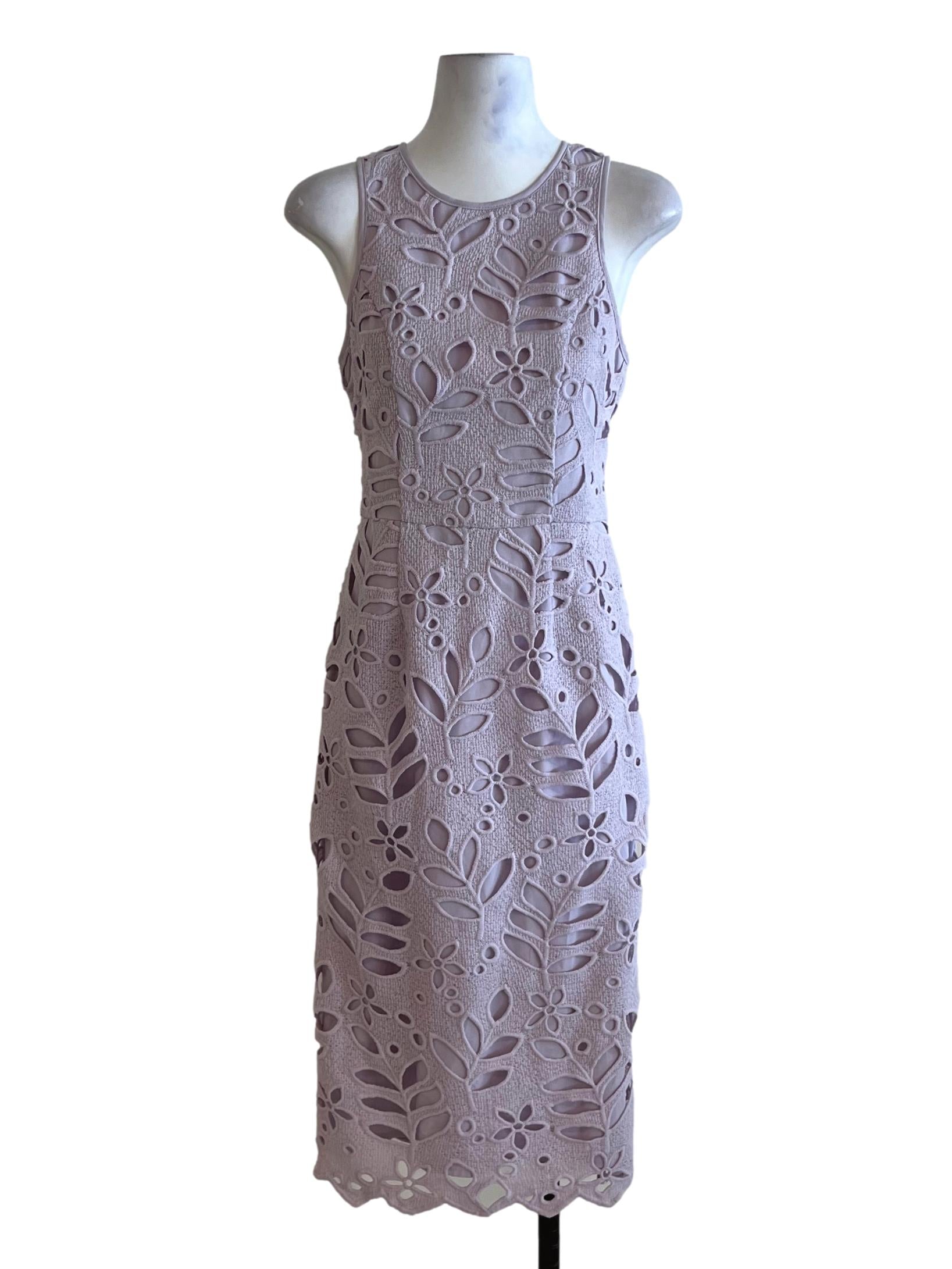 Periwinkle Purple Jewel Neckline A-Line Dress LB