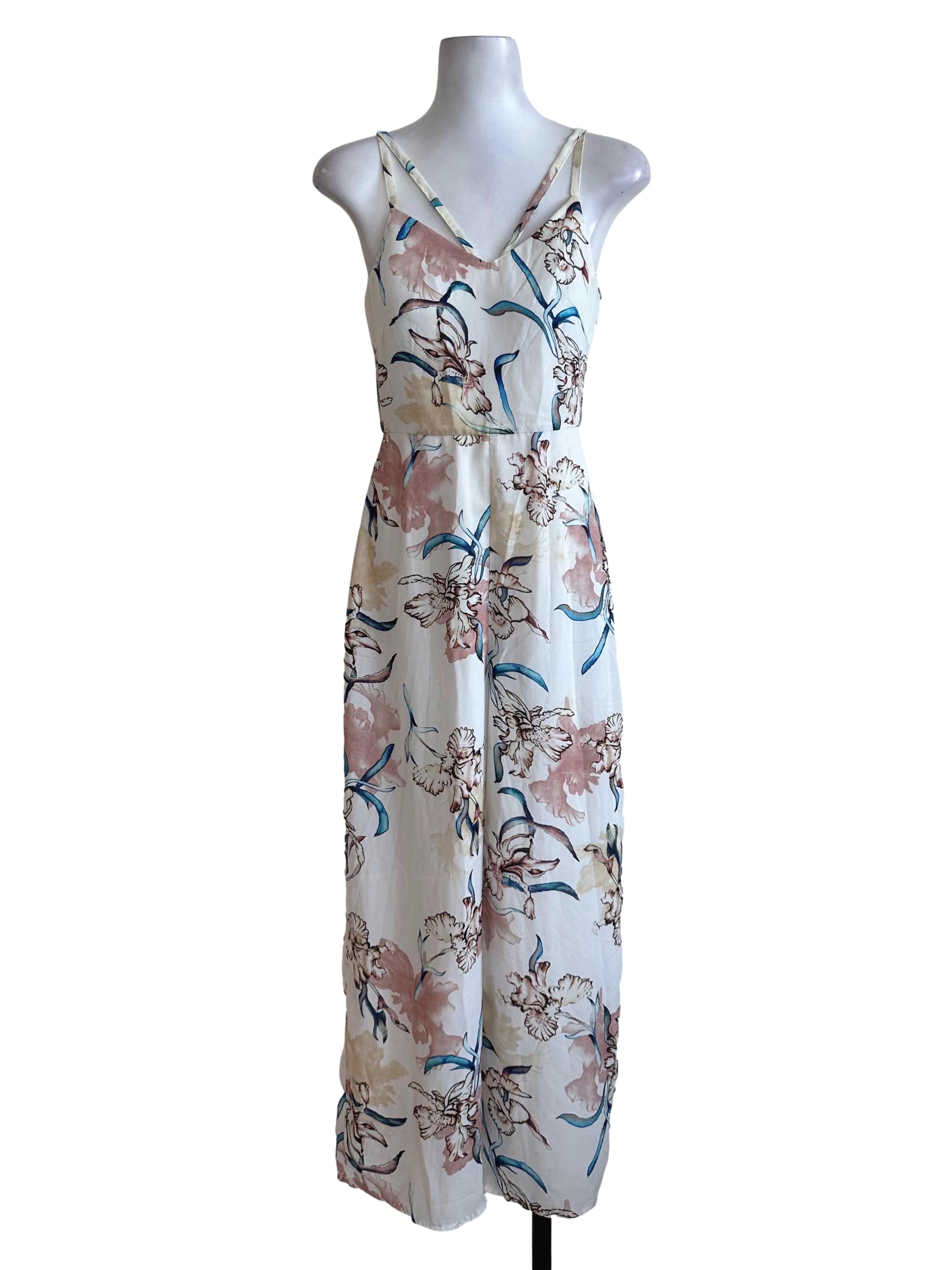 Off White Floral Sleeveless Jumpsuit TCL