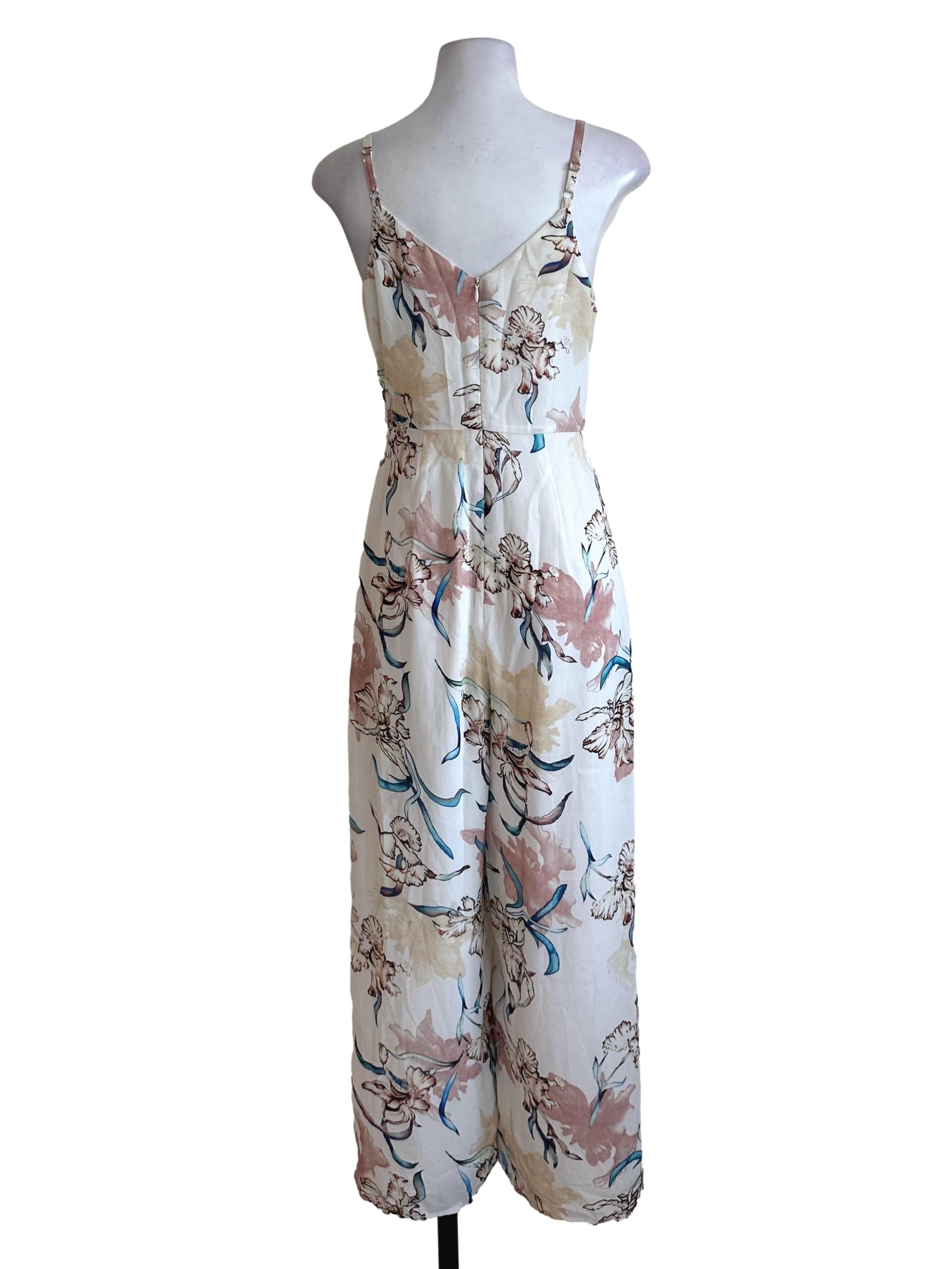 Off White Floral Sleeveless Jumpsuit TCL